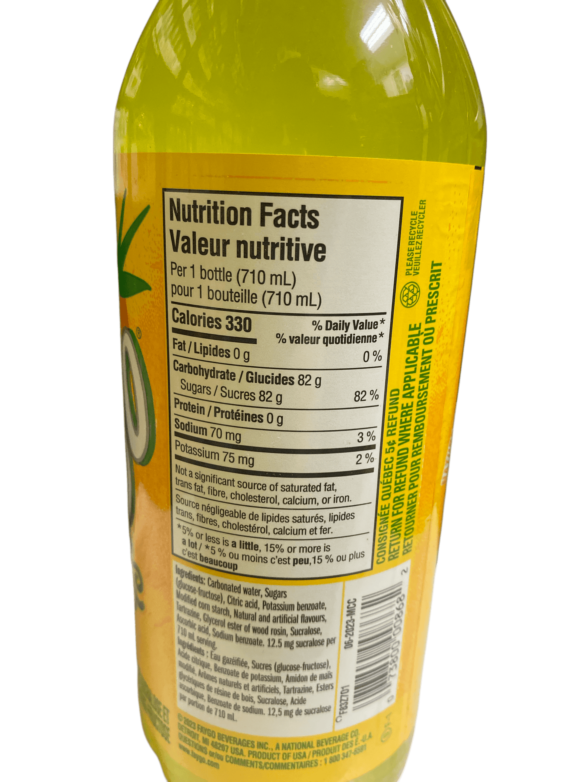 Faygo Pineapple Soda Drink 710mL - U.S Edition - www.Shopthatapp.com