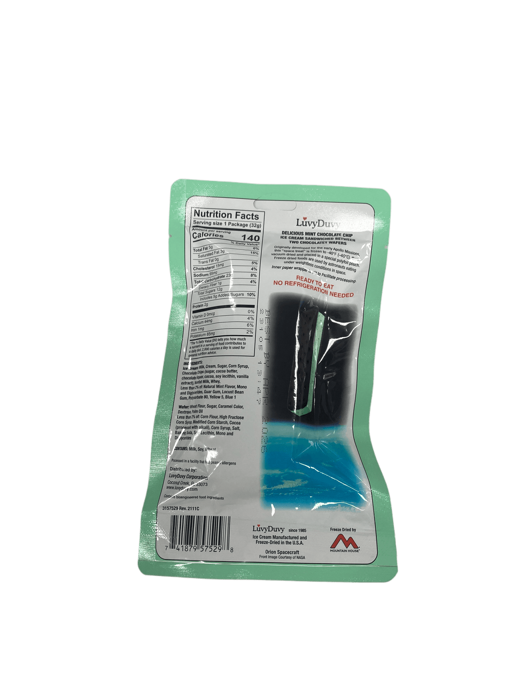 Mint Chocolate Chip Freeze Dried Ice Cream Sandwich Space Food - www.Shopthatapp.com