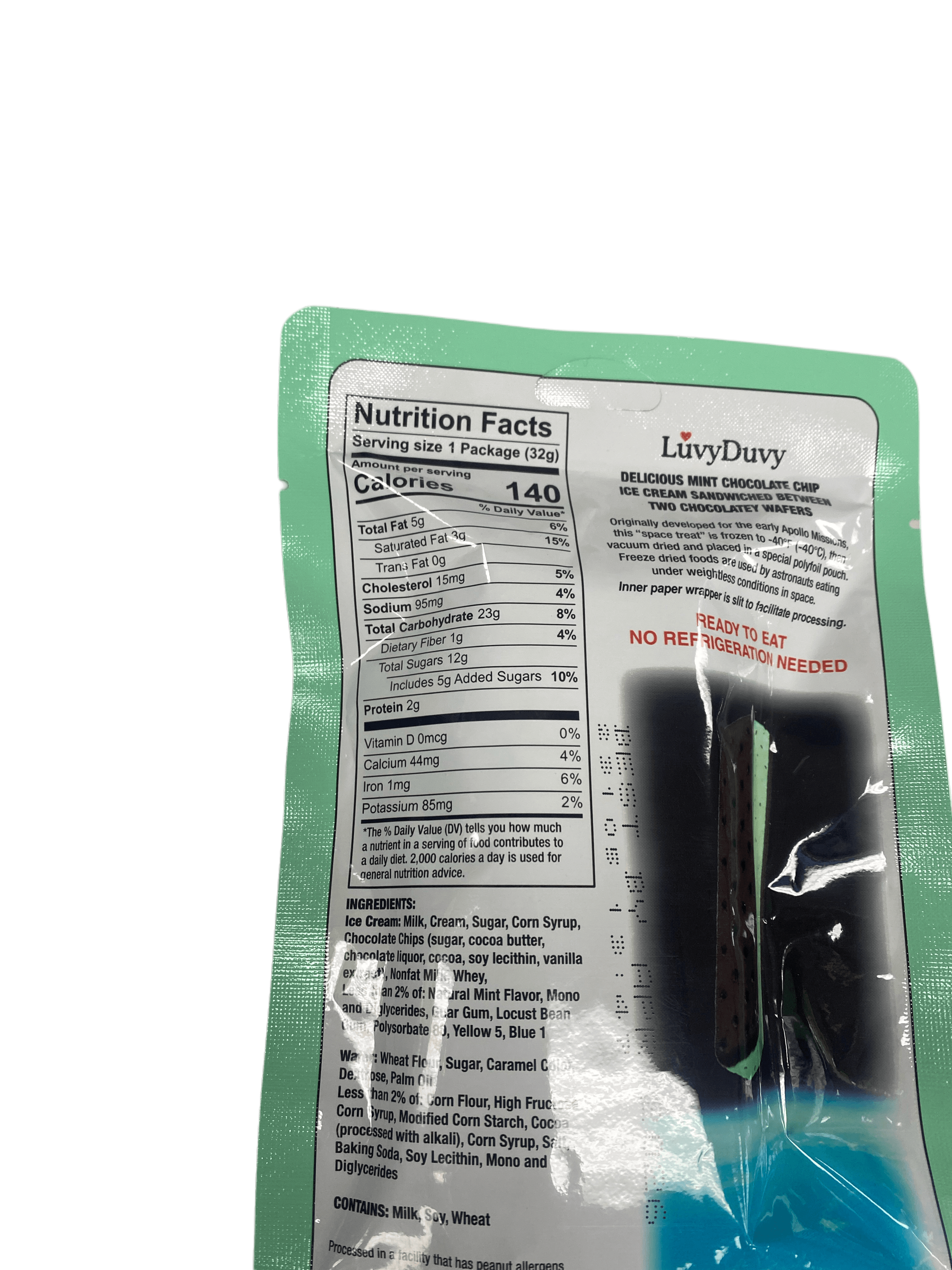 Mint Chocolate Chip Freeze Dried Ice Cream Sandwich Space Food - www.Shopthatapp.com