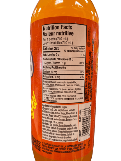 Faygo Orange Drink Bottle 710ML - U.S Edition - www.Shopthatapp.com
