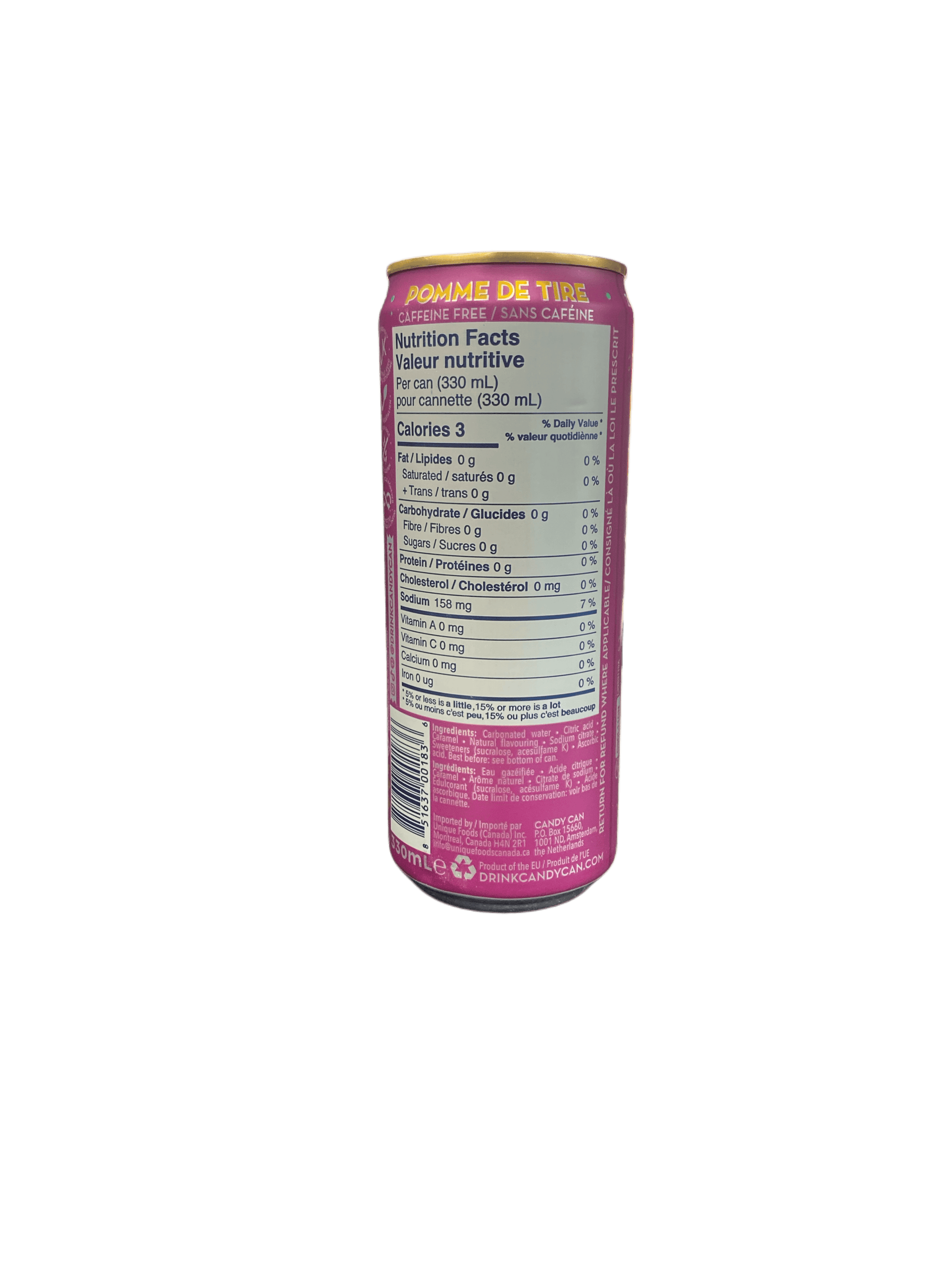 Candy Can Sparkling Wonka Toffee Apple Sugar Free Drink 330ML - Canada Edtion - www.Shopthatapp.com