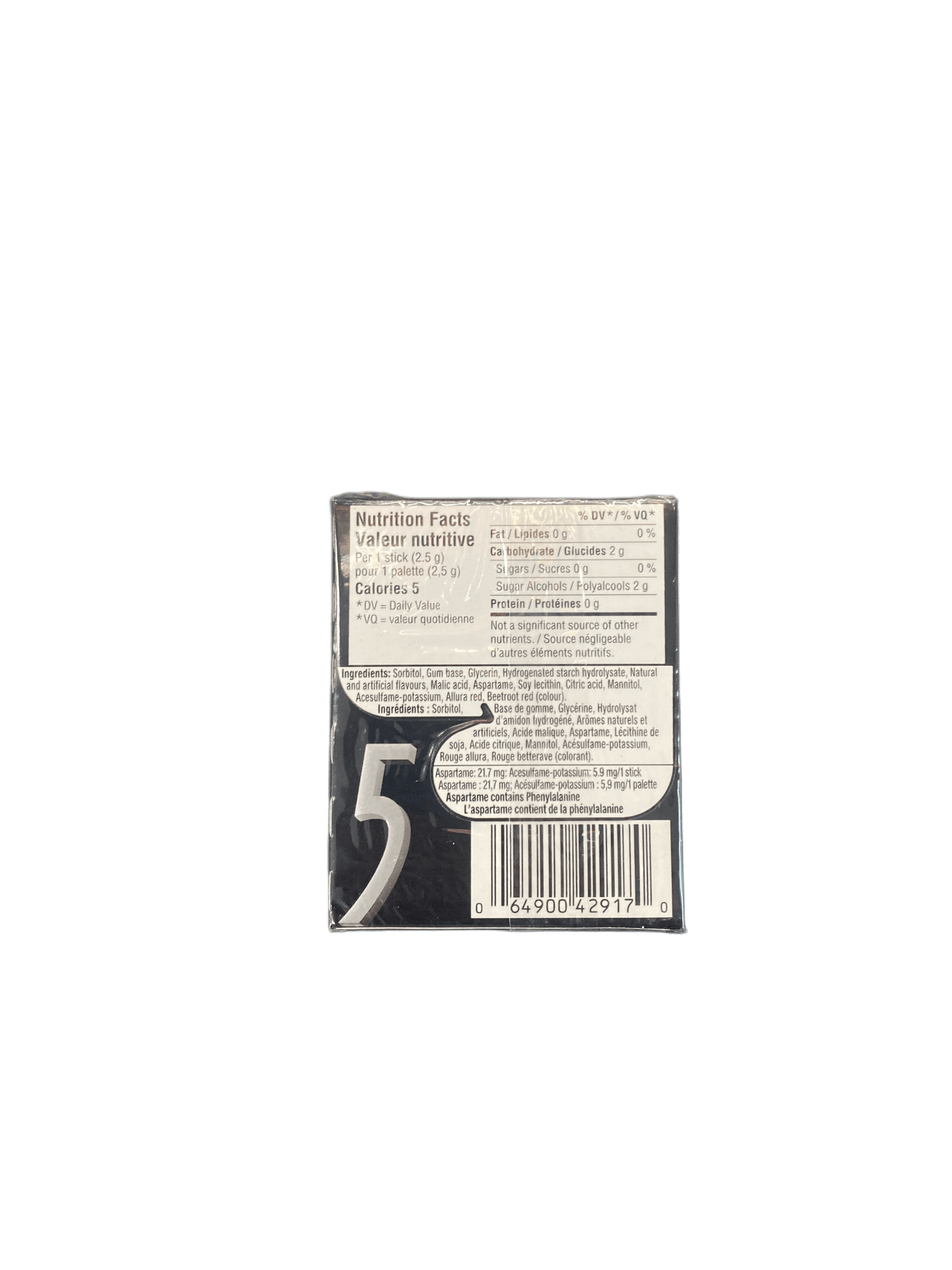 5 Gum Sour Strawberry 15 Pieces - Canadian Edition - www.Shopthatapp.com