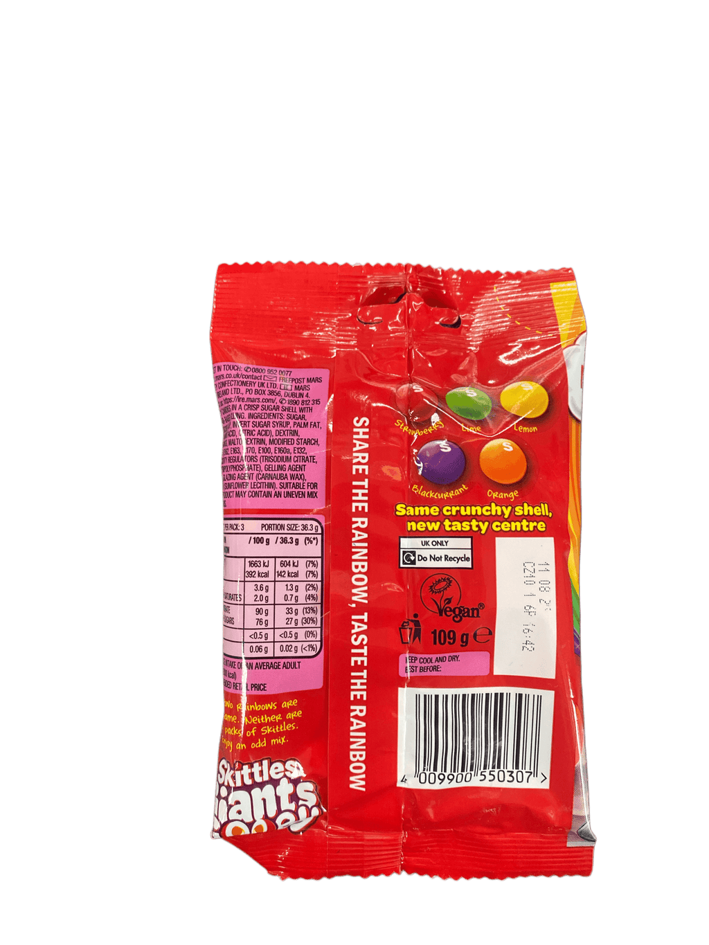 Skittles Giants Gooey Candy Bag 109G Ireland Edition - www.Shopthatapp.com