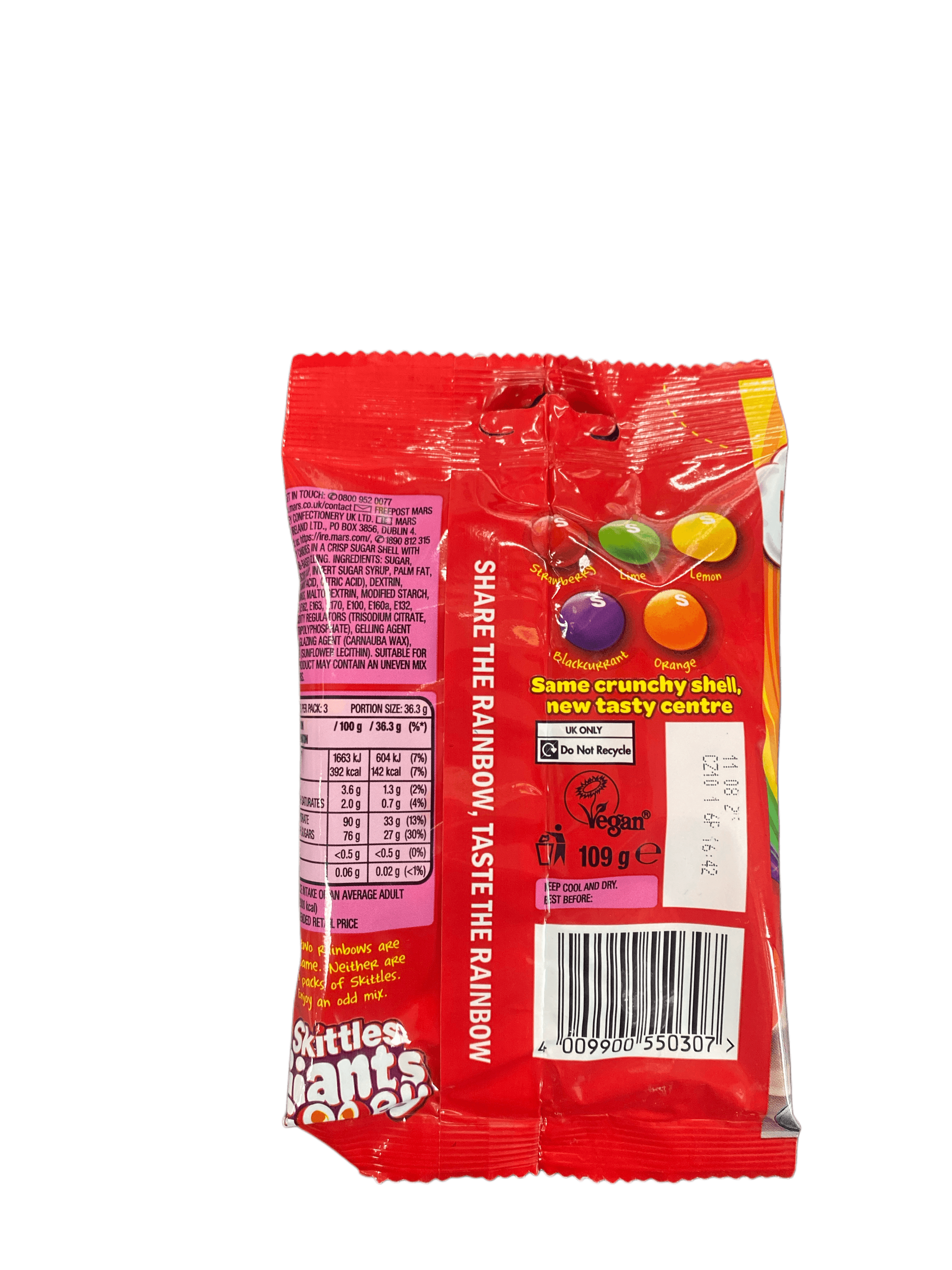 Skittles Giants Gooey Candy Bag 109G Ireland Edition - www.Shopthatapp.com