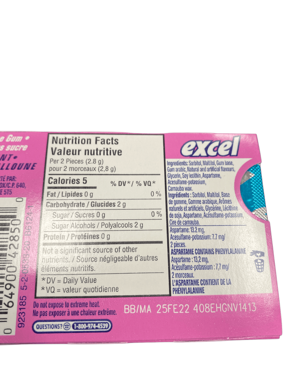 Excel Bubblemint Gum 12 Pieces - Canadian Edition - www.Shopthatapp.com