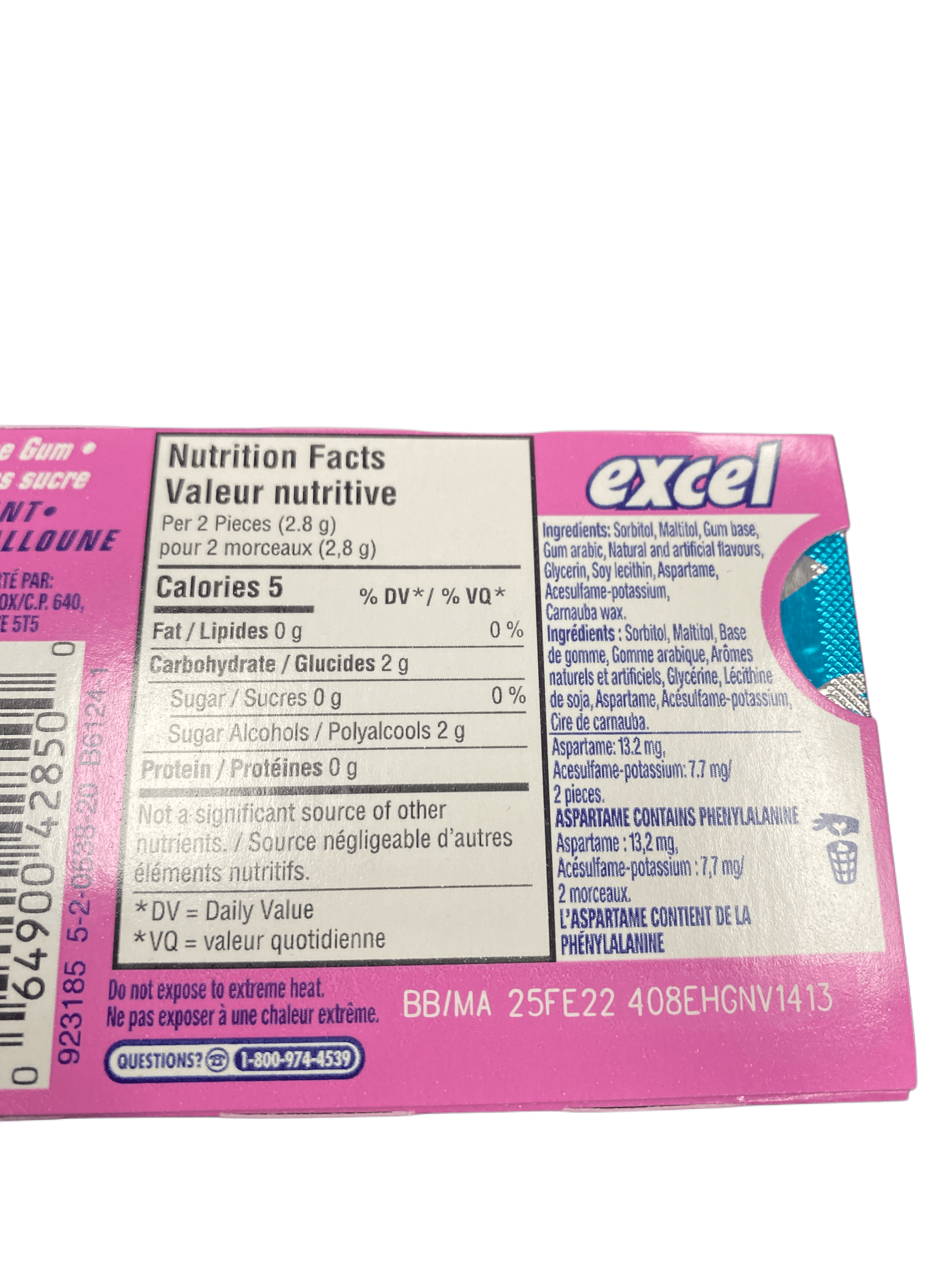 Excel Bubblemint Gum 12 Pieces - Canadian Edition - www.Shopthatapp.com