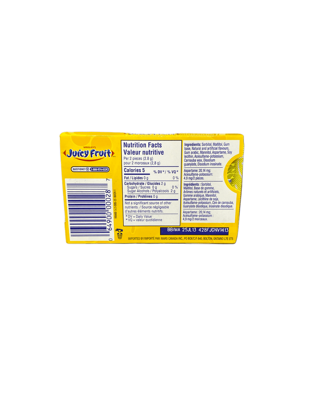 Wrigley's Juicy Fruit The Original 12 Pieces - Canadian Edition - www.Shopthatapp.com