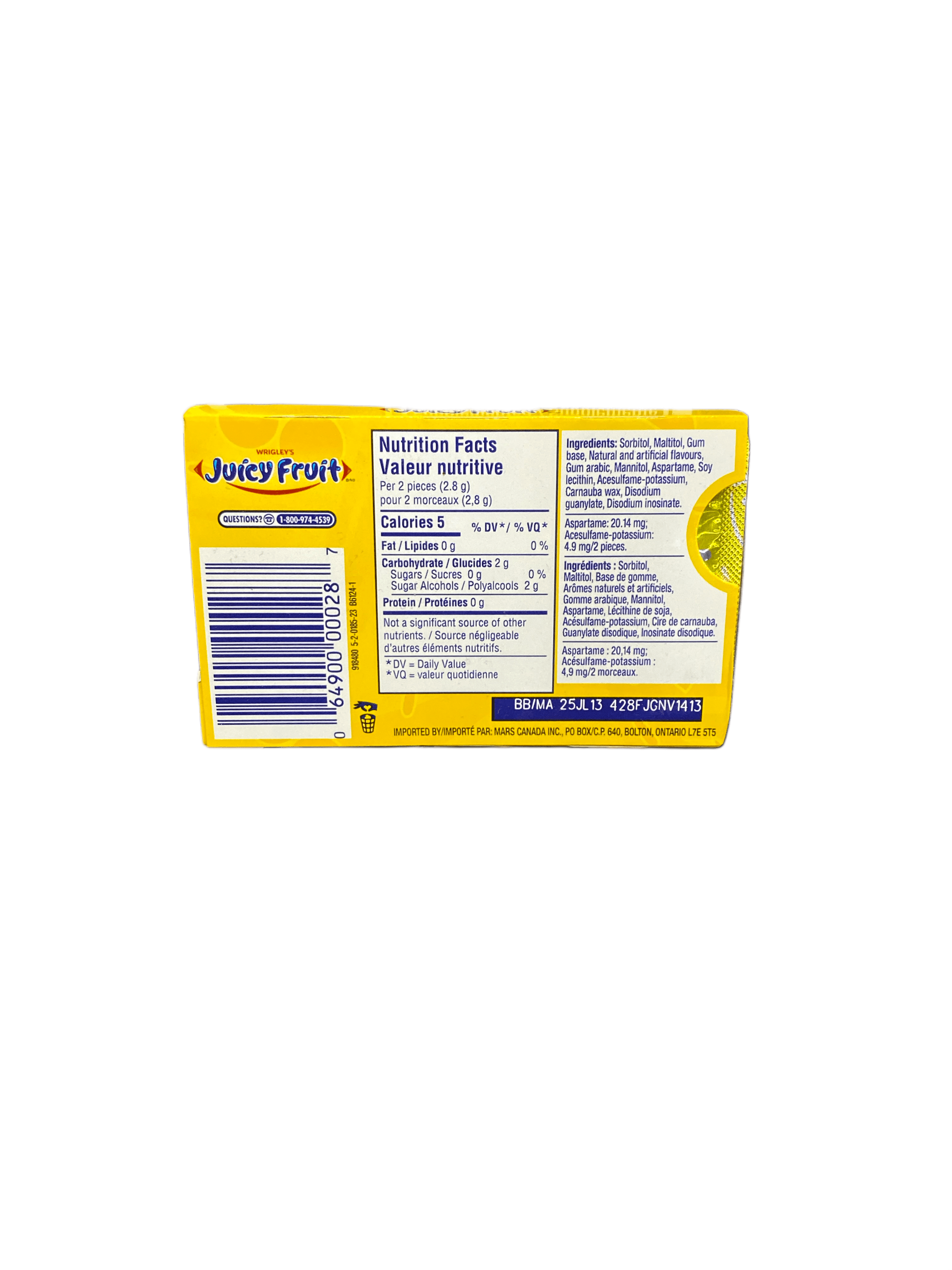 Wrigley's Juicy Fruit The Original 12 Pieces - Canadian Edition - www.Shopthatapp.com