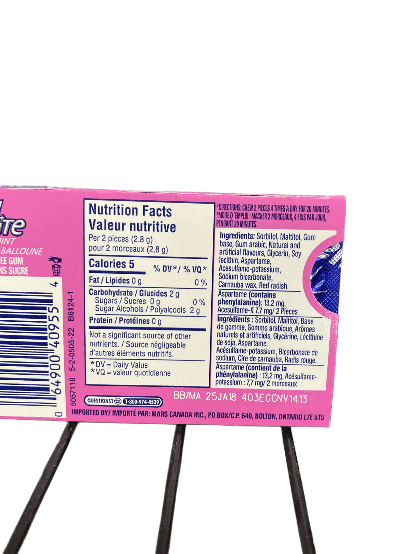 Excel White Bubblemint Gum 12 Pieces - Canadian Edition - www.Shopthatapp.com