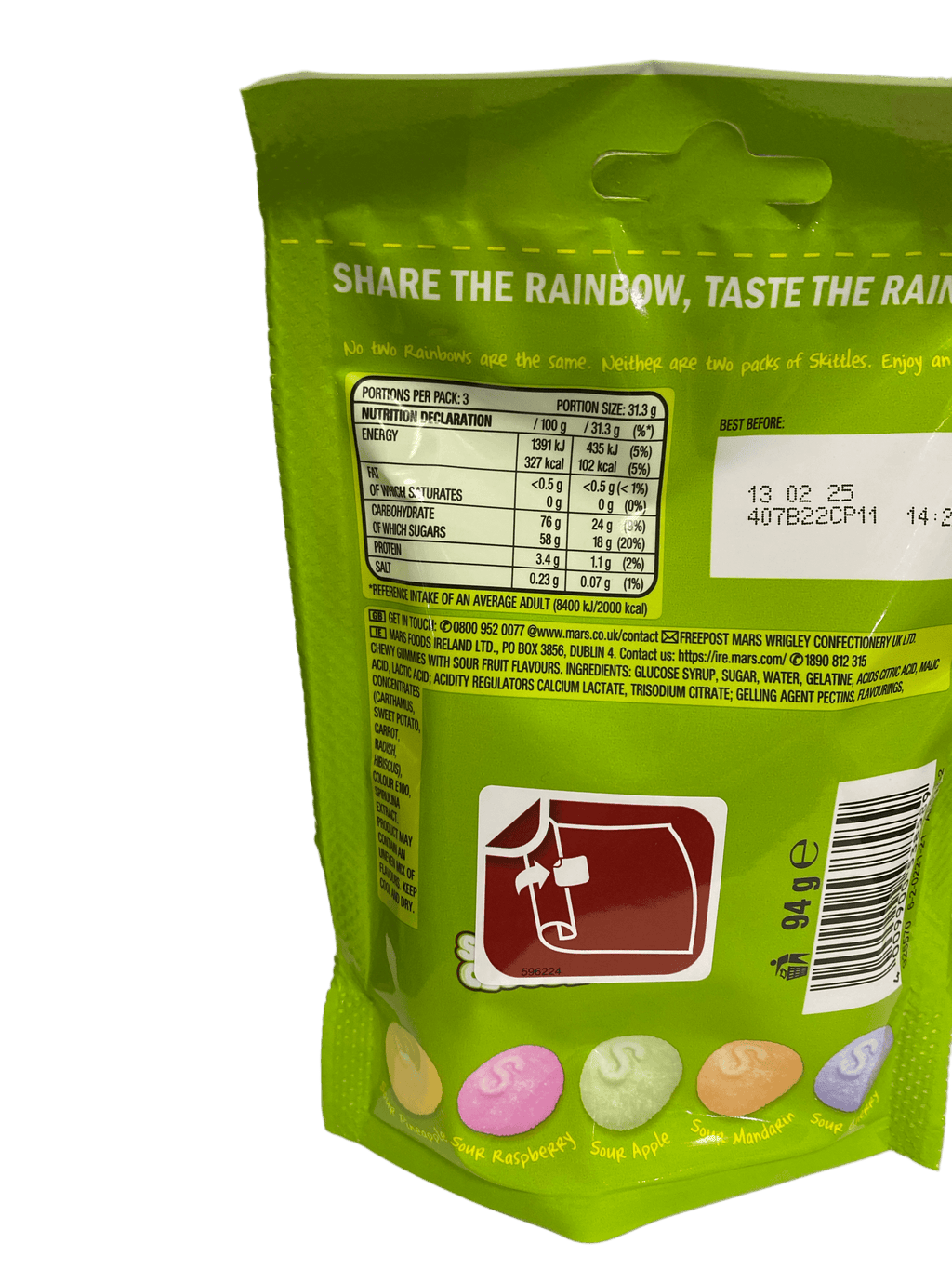 Skittles Crazy Sours Squishy Cloudz Candy Bag 94G - U.K Edition - www.Shopthatapp.com