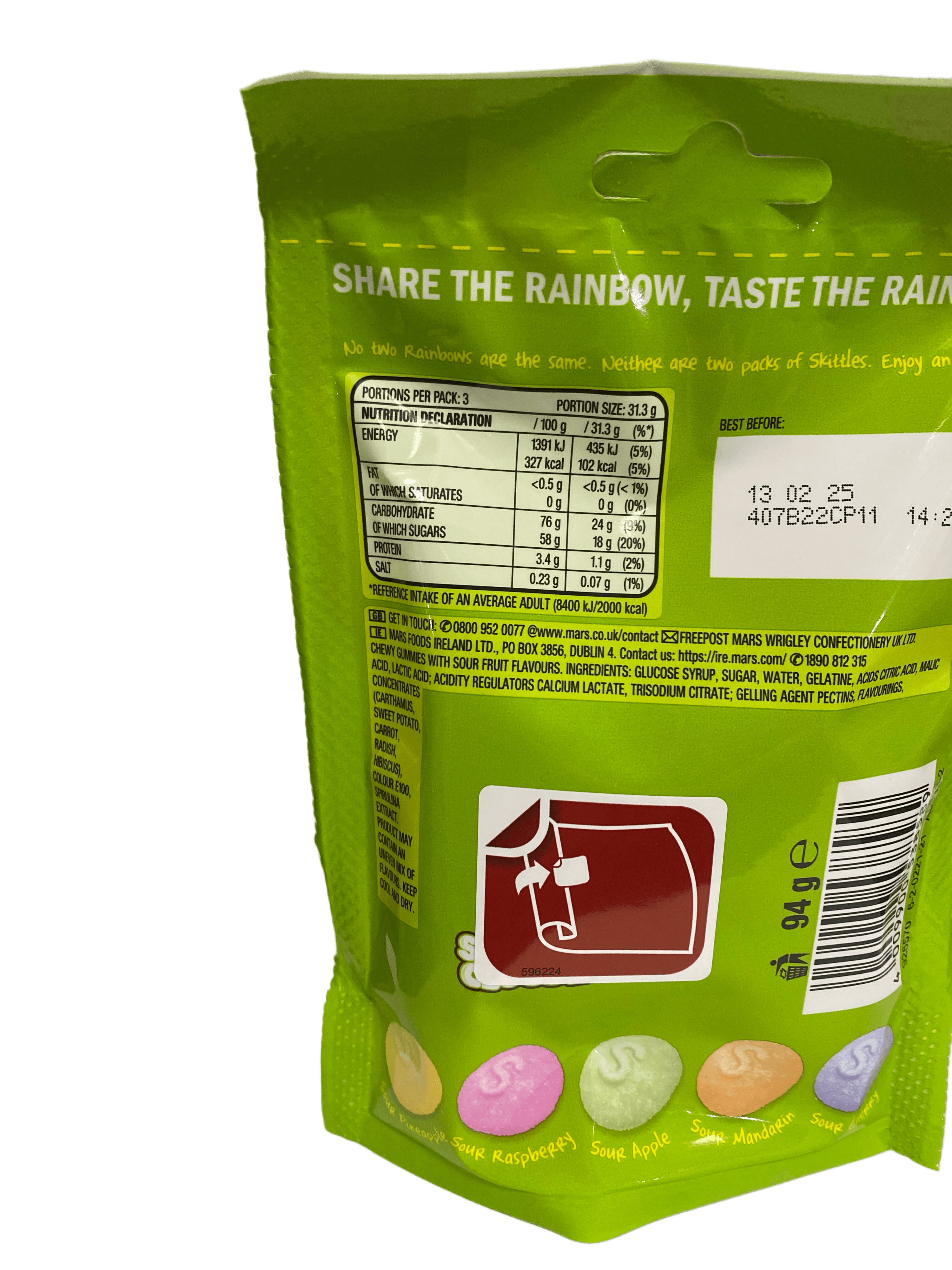 Skittles Crazy Sours Squishy Cloudz Candy Bag 94G - U.K Edition - www.Shopthatapp.com