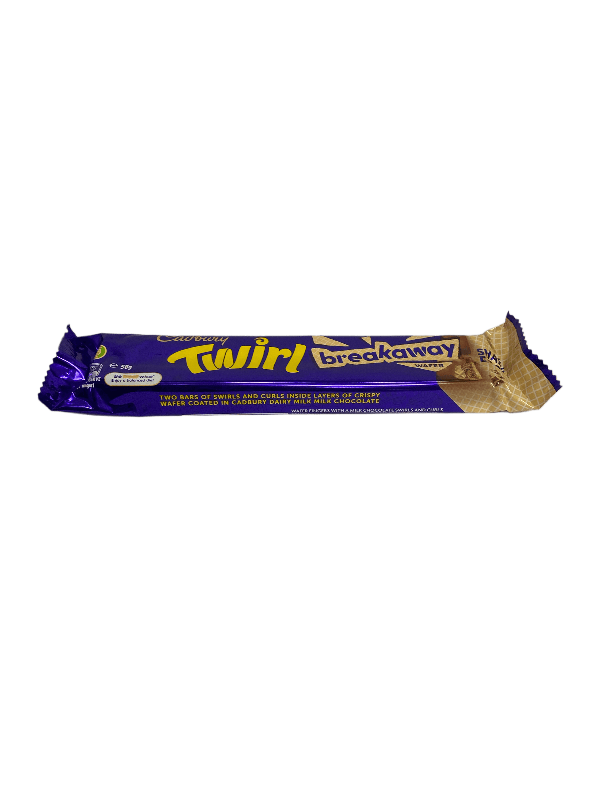 Cadbury Twirl Breakaway Wafer Share Pack 58G BB 06/25 - Australian Edition - www.Shopthatapp.com