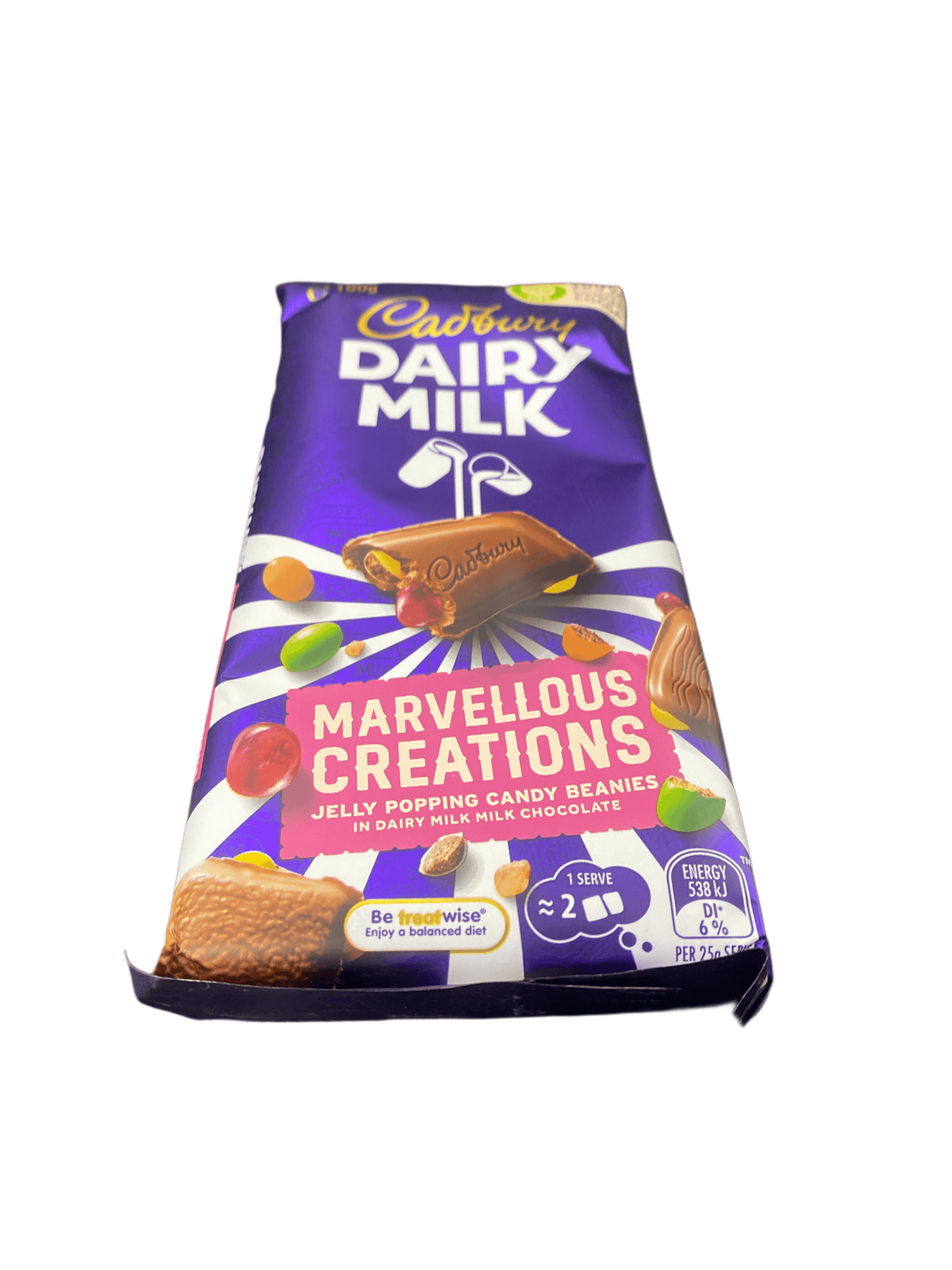 Cadbury Dairy Milk Marvellous Creations Jelly Popping Candy Beanies Chocolate Bar 190G - www.Shopthatapp.com