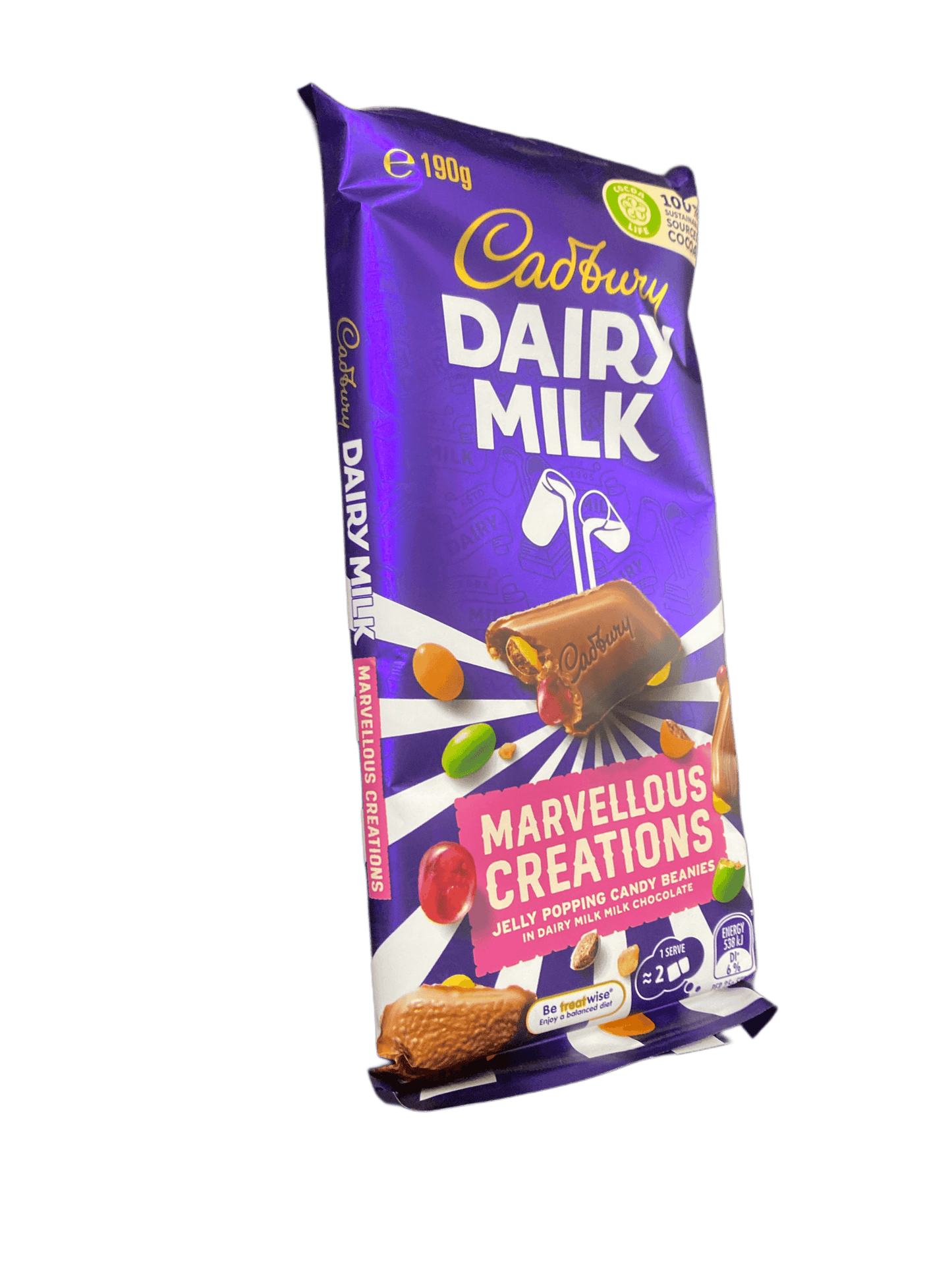 Cadbury Dairy Milk Marvellous Creations Jelly Popping Candy Beanies Chocolate Bar 190G - www.Shopthatapp.com