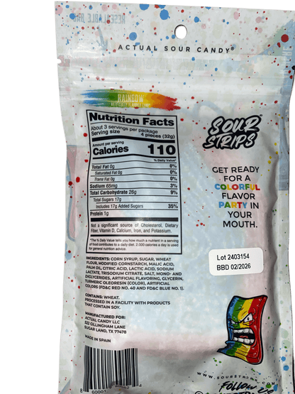 Sour Strips Rainbow 3.40OZ - U.S Edition - www.Shopthatapp.com