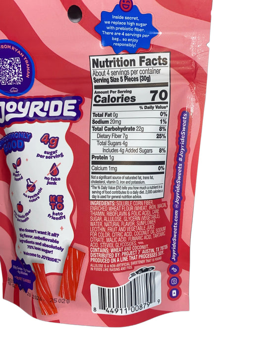 Ryan Trahan's Joyride Classic Strawberry Twists Candy Bag 113G - U.S Edition - www.Shopthatapp.com