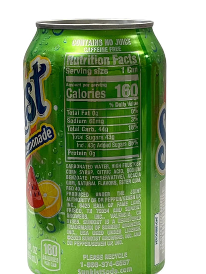 Sunkist Watermelon Lemonade Can 355ML - U.S Edition - www.Shopthatapp.com