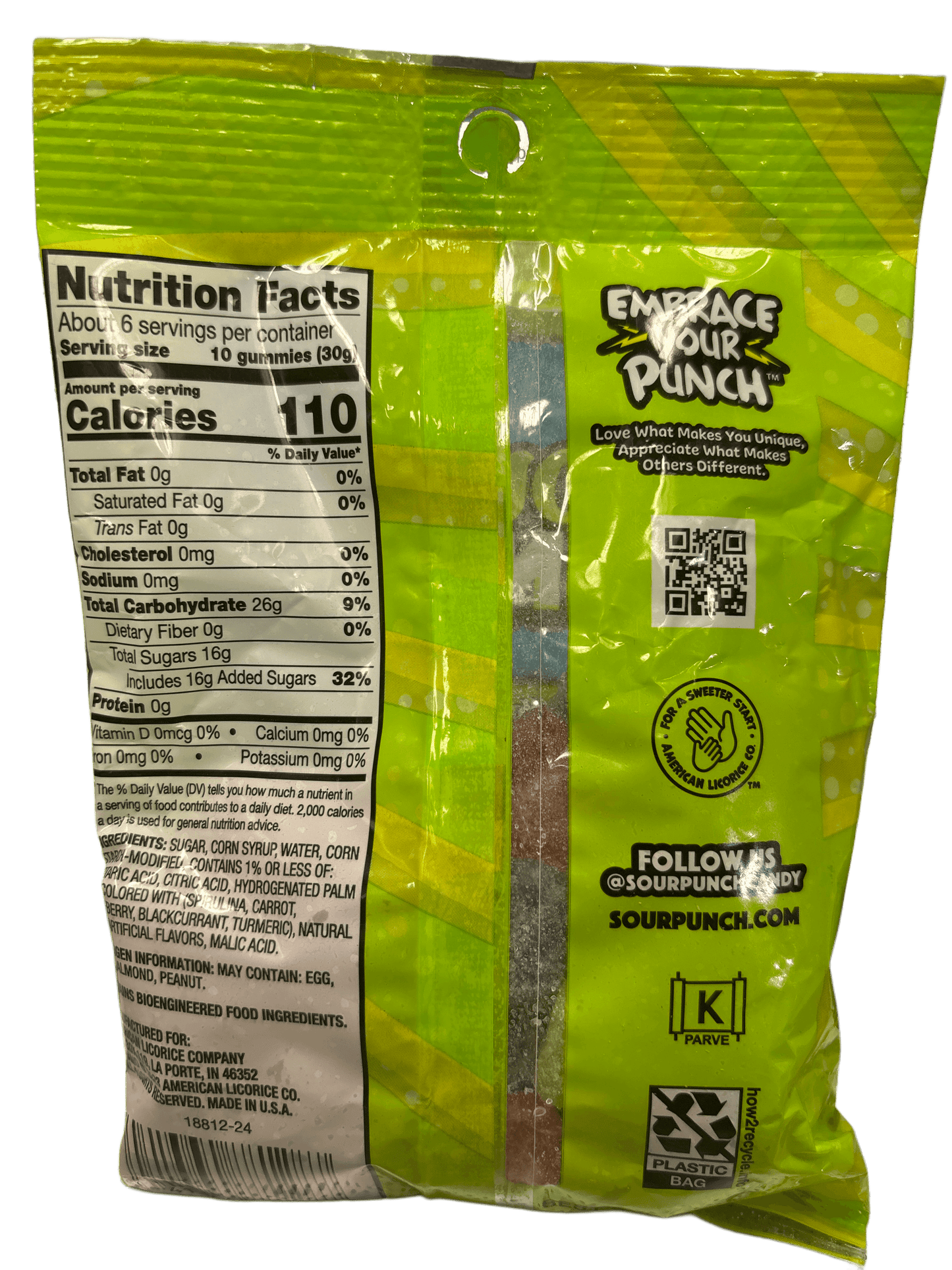 Sour Punch Gummies Candy Bag 6.75OZ - www.Shopthatapp.com