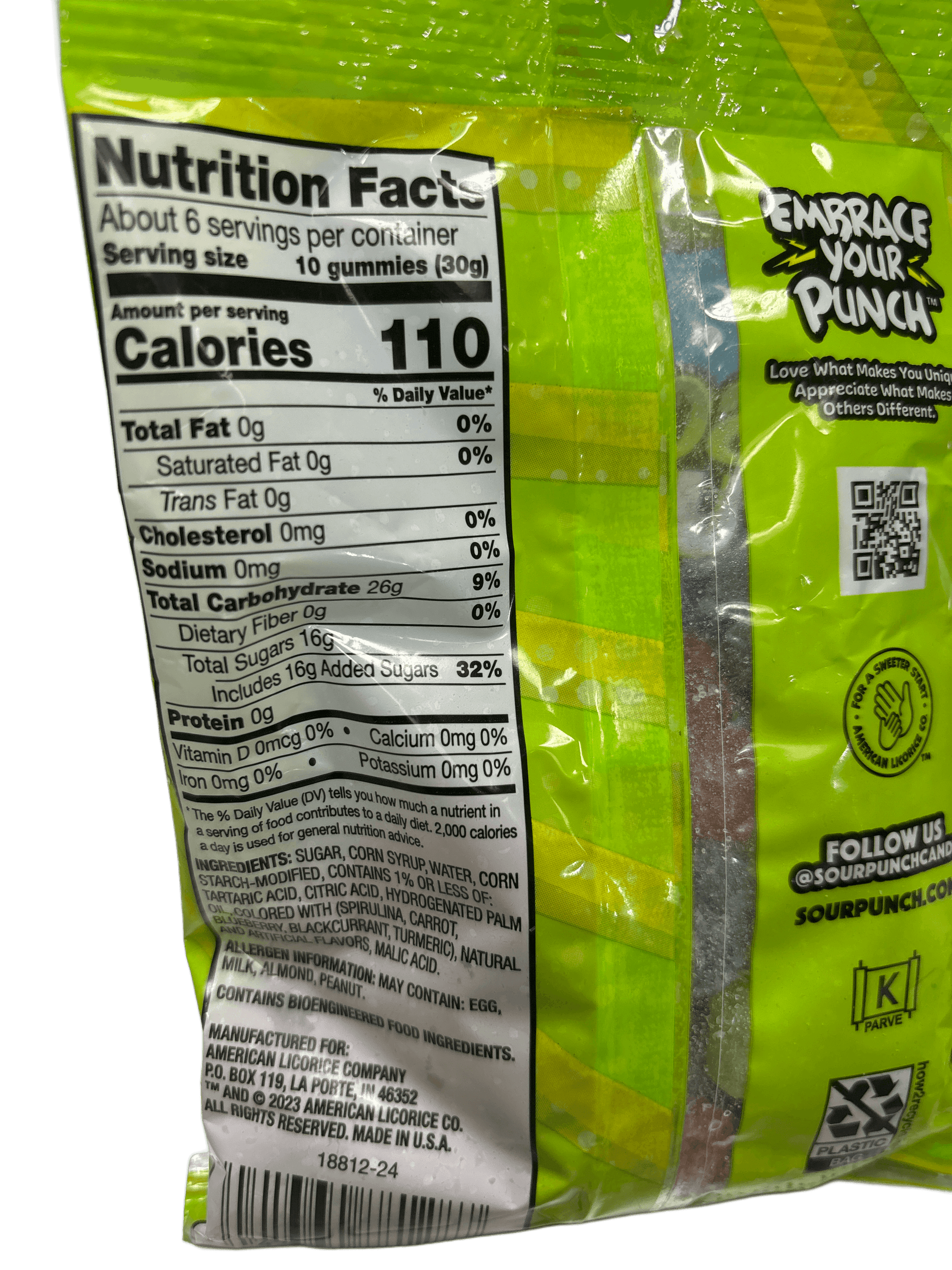 Sour Punch Gummies Candy Bag 6.75OZ - www.Shopthatapp.com