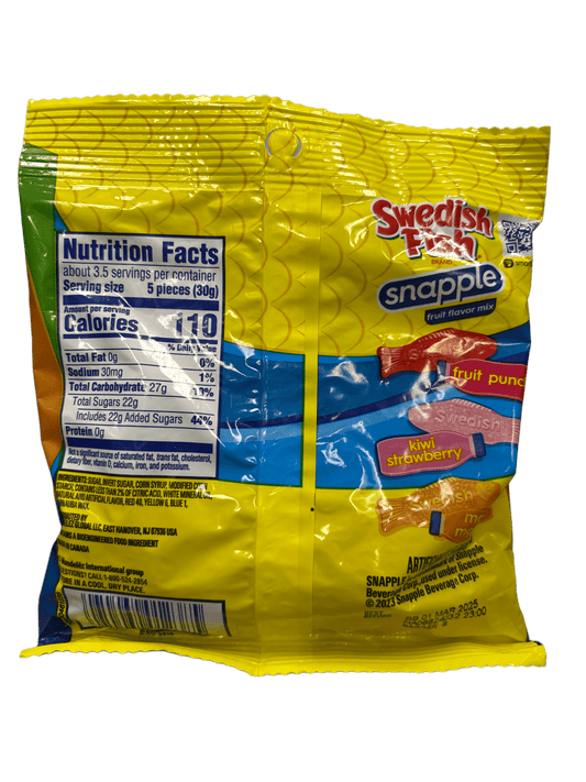 Swedish Fish Snapple Fruit Flavor Candy Bag 102G - www.Shopthatapp.com