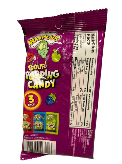 Warheads Sour Popping Candy 3 Fruity Flavors - 21G - www.Shopthatapp.com