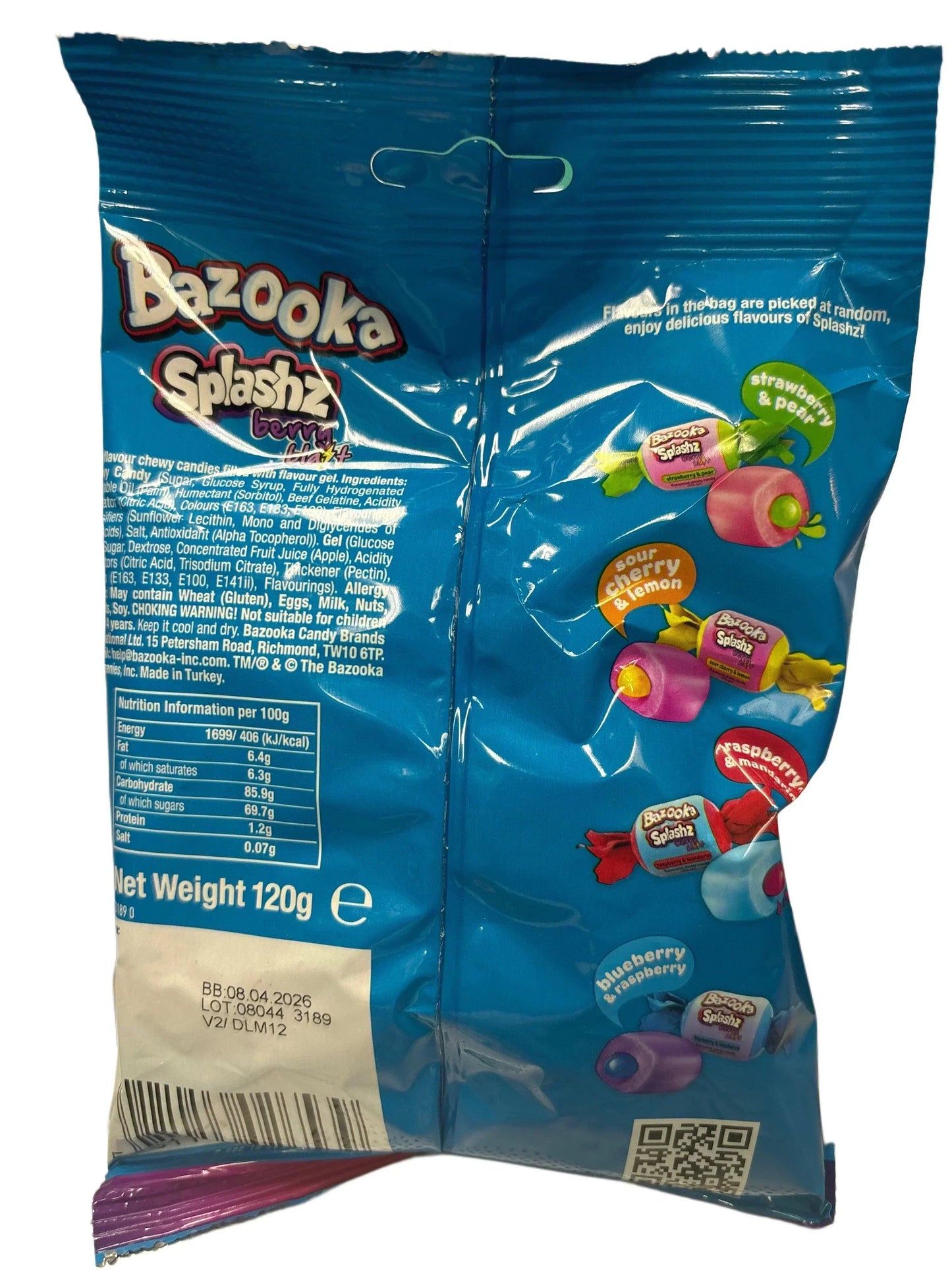 Bazooka Splashz Berry Blast 120G - U.K Edition - www.Shopthatapp.com