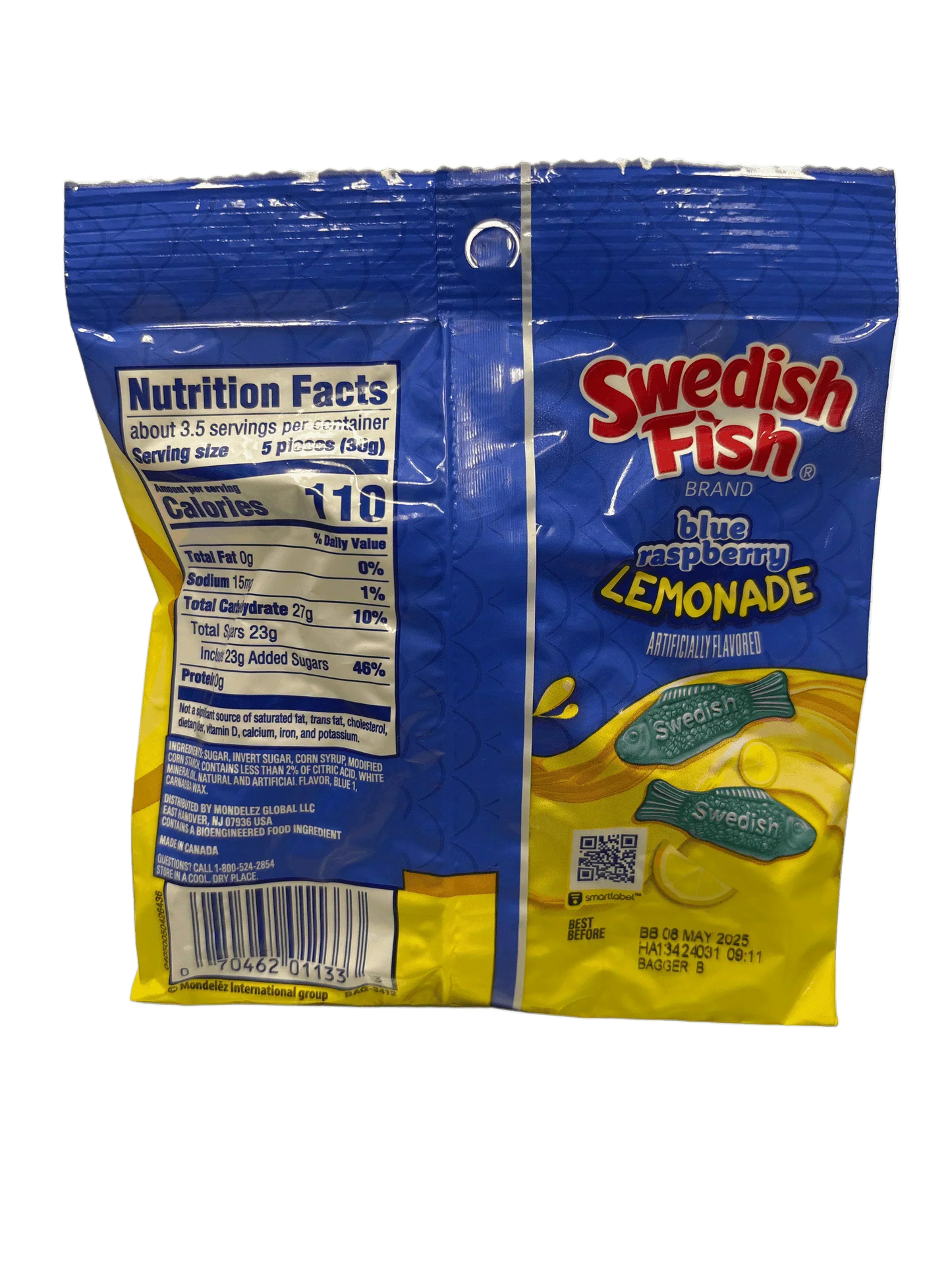 Swedish Fish Blue Raspberry Lemonade Candy Bag 102G - www.Shopthatapp.com
