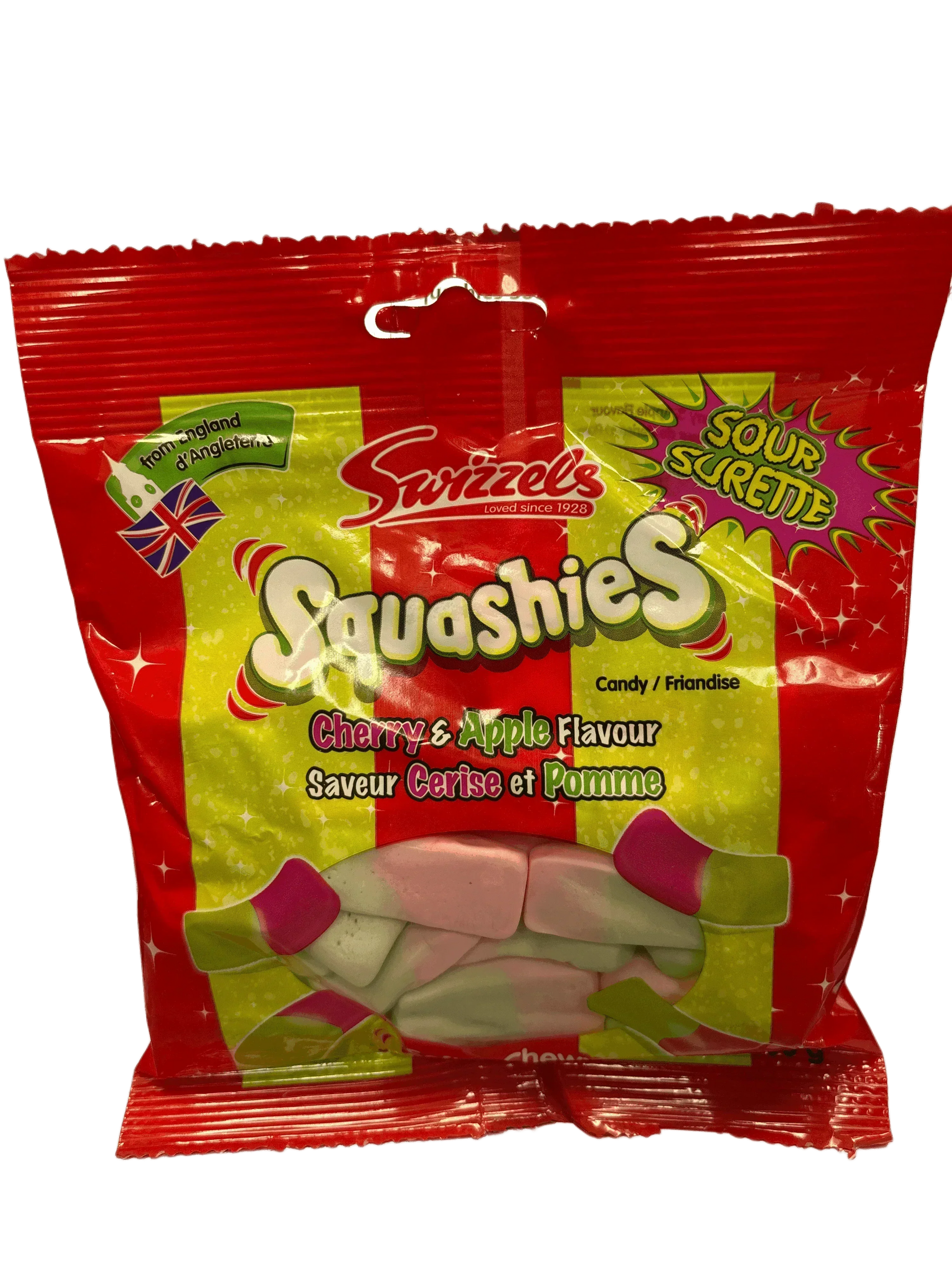 Squashies Sour Cherry & Apple Flavour Candy Bag 160G - U.K Edition - www.Shopthatapp.com