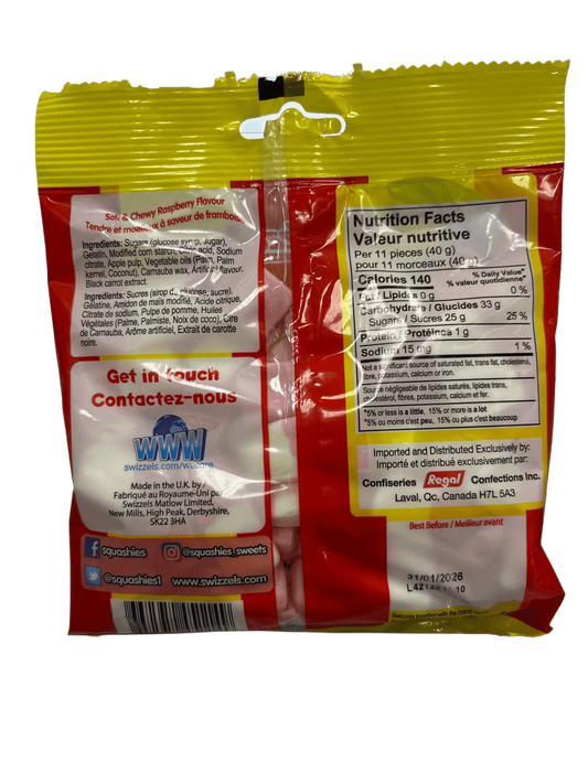 Squashies Original Raspberry Flavour 160G - U.K Edition - www.Shopthatapp.com