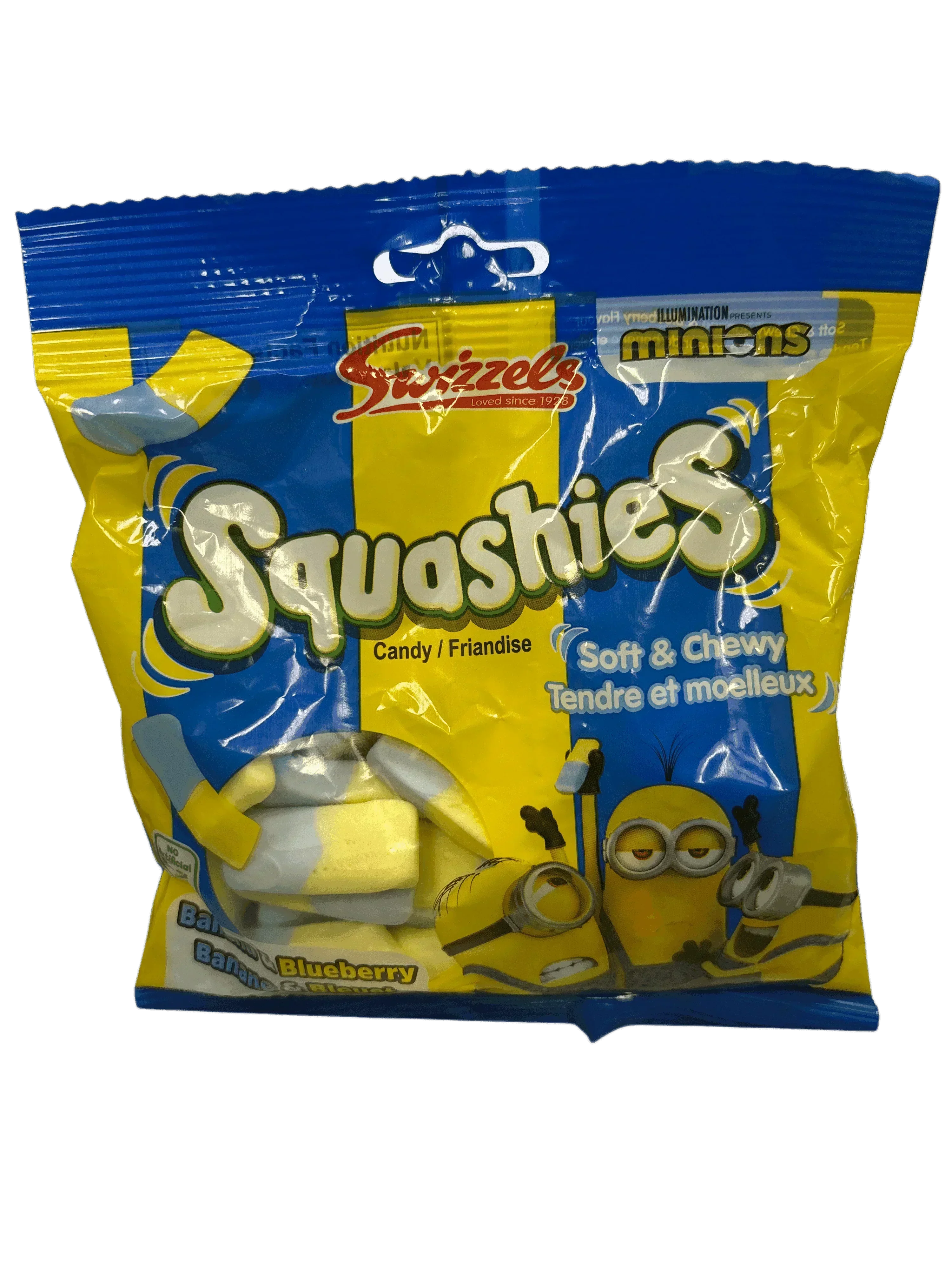 Squashies Soft & Chewy Minions Banana & Blueberry 140G - Canadian Edition - www.Shopthatapp.com