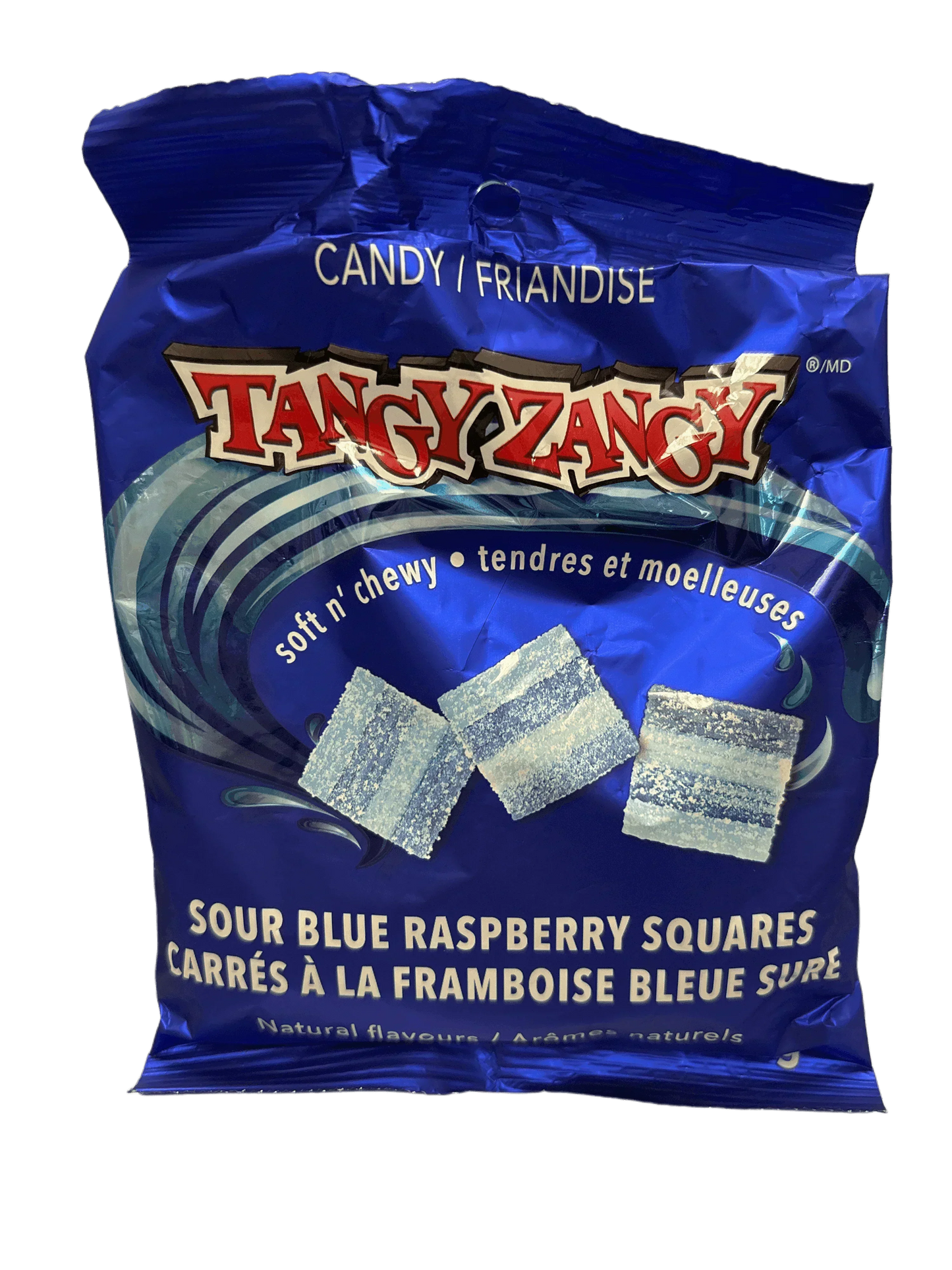Tangy Zangy Sour Blue Raspberry Squares Candy Bag 127G - www.Shopthatapp.com