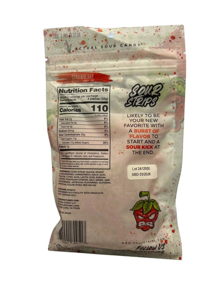 Sour Strips Strawberry 96G - U.S Edition - www.Shopthatapp.com
