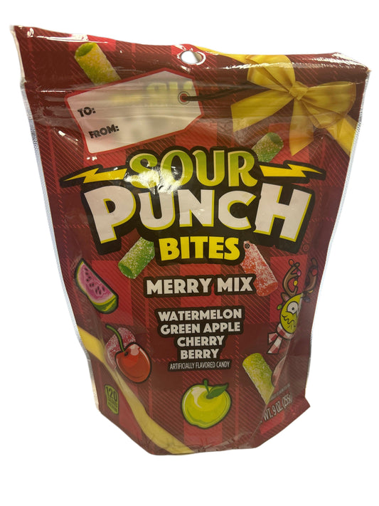 Sour Punch Bites Merry Mix Christmas 9oz - www.Shopthatapp.com