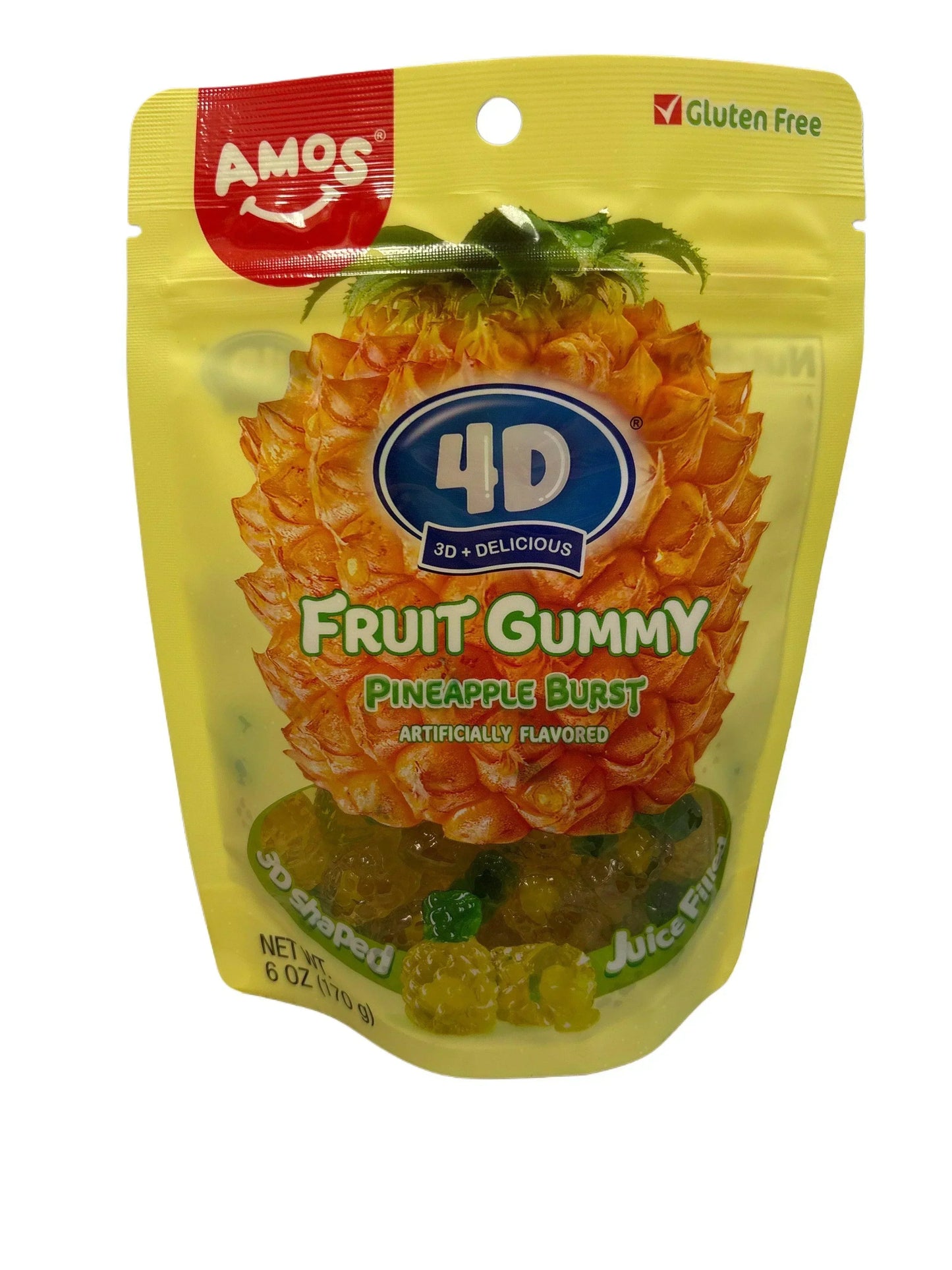 AMOS 4D Fruit Gummy Pineapple Burst Candy 6OZ - www.Shopthatapp.com