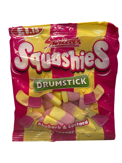 Squashies Drumstick Rhubarb & Custard Candy Bag 120G - www.Shopthatapp.com