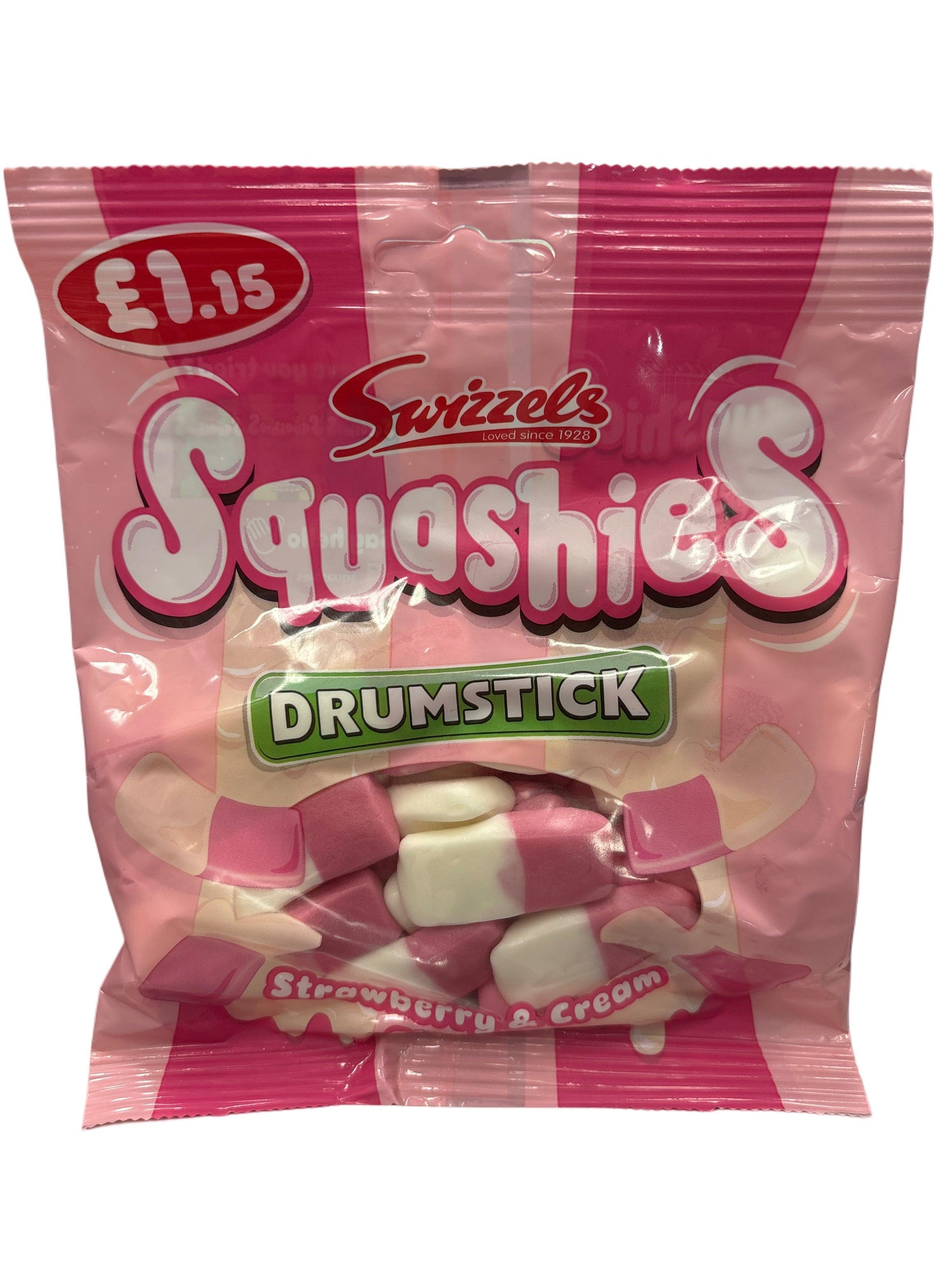 Squashies Drumstick Strawberry & Cream Candy Bag 120G - www.Shopthatapp.com