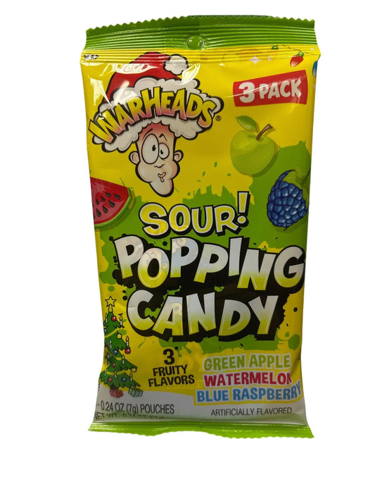 Warheads Holiday Sour Popping Candy 3 Fruity Flavors 0.74OZ - www.Shopthatapp.com