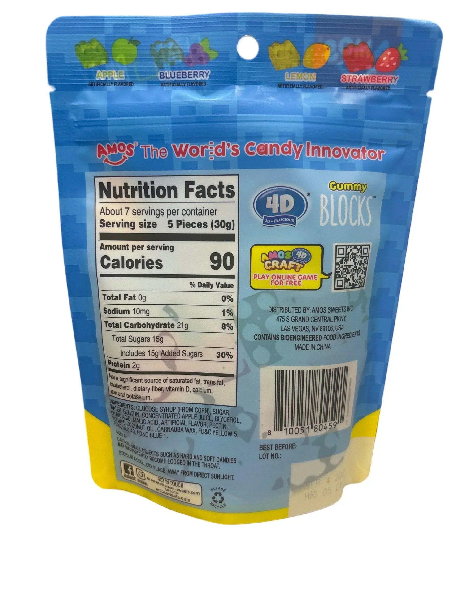 AMOS 4D Gummy Blocks Candy Bags 7OZ - www.Shopthatapp.com