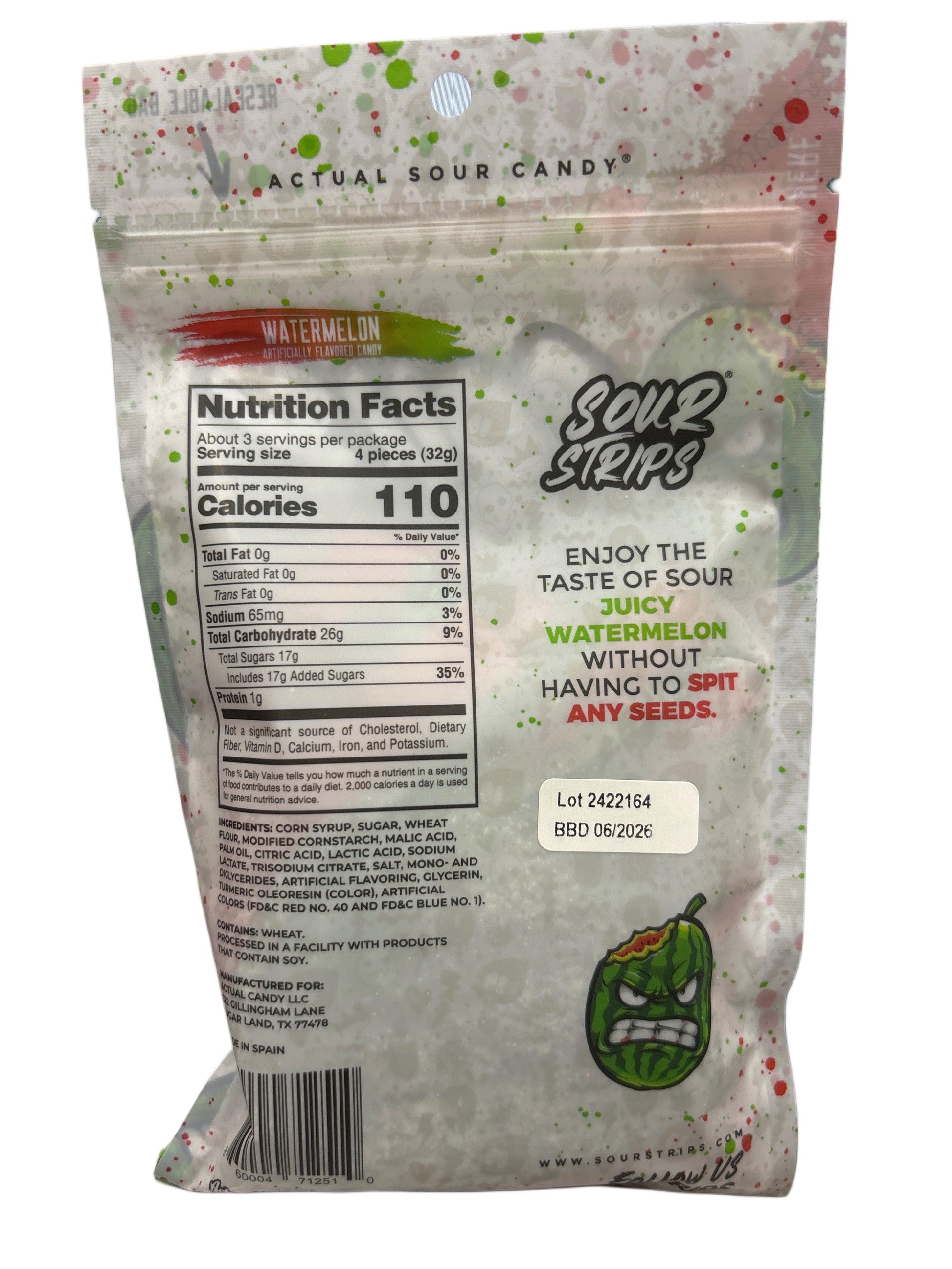 Sour Strips Watermelon 3.4OZ - U.S Edition - www.Shopthatapp.com