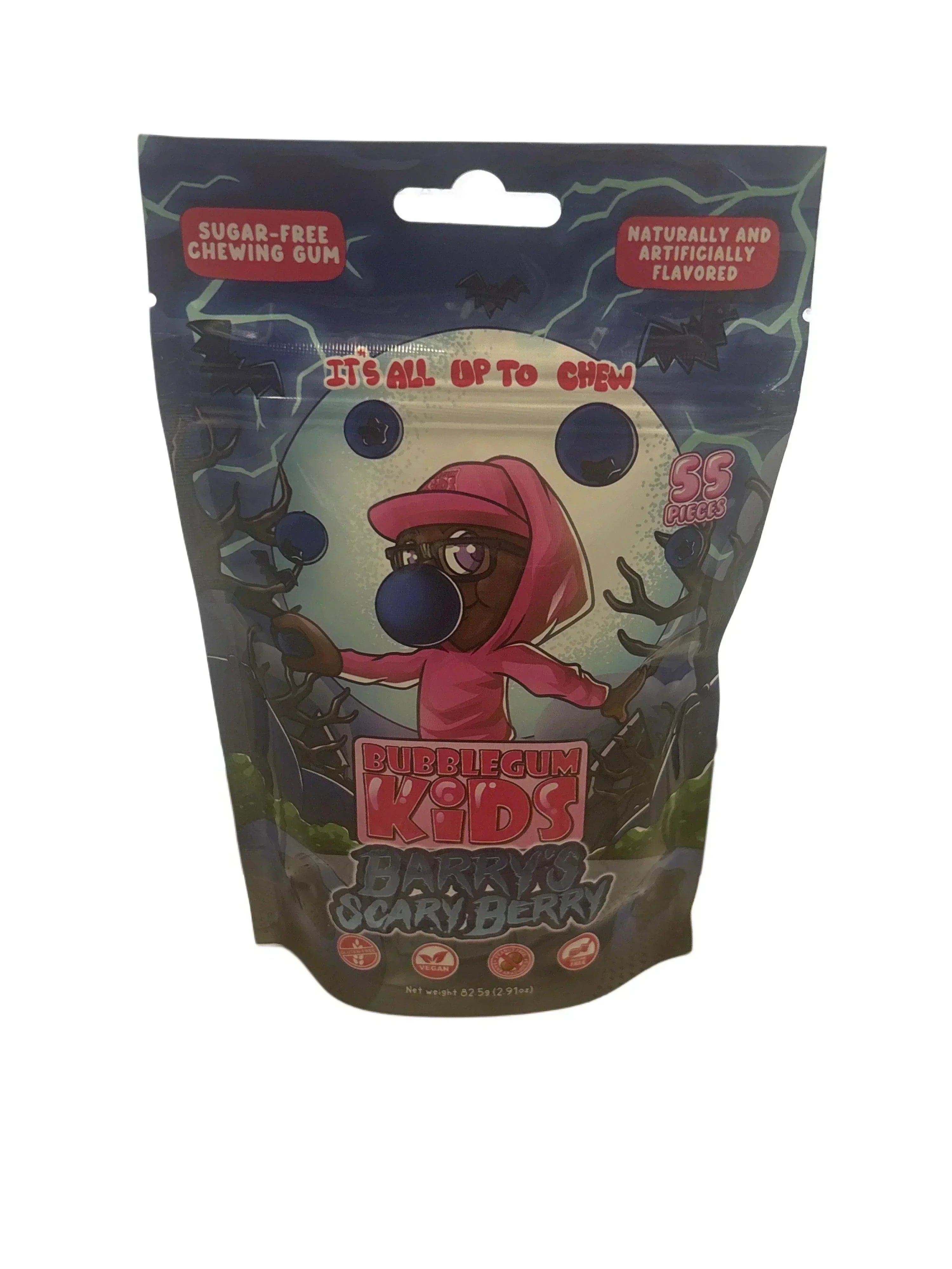 Bubblegum Kids Sugar Free Chewing Gum Barry’s Scary Berry Peg Bag 2.91OZ - Canada Edition - www.Shopthatapp.com