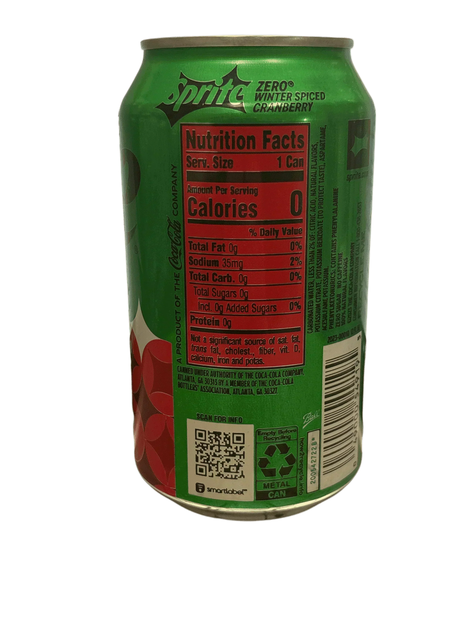 Sprite Zero Sugar Winter Spiced Cranberry Can 355ML BB FEB03/25 - www.Shopthatapp.com