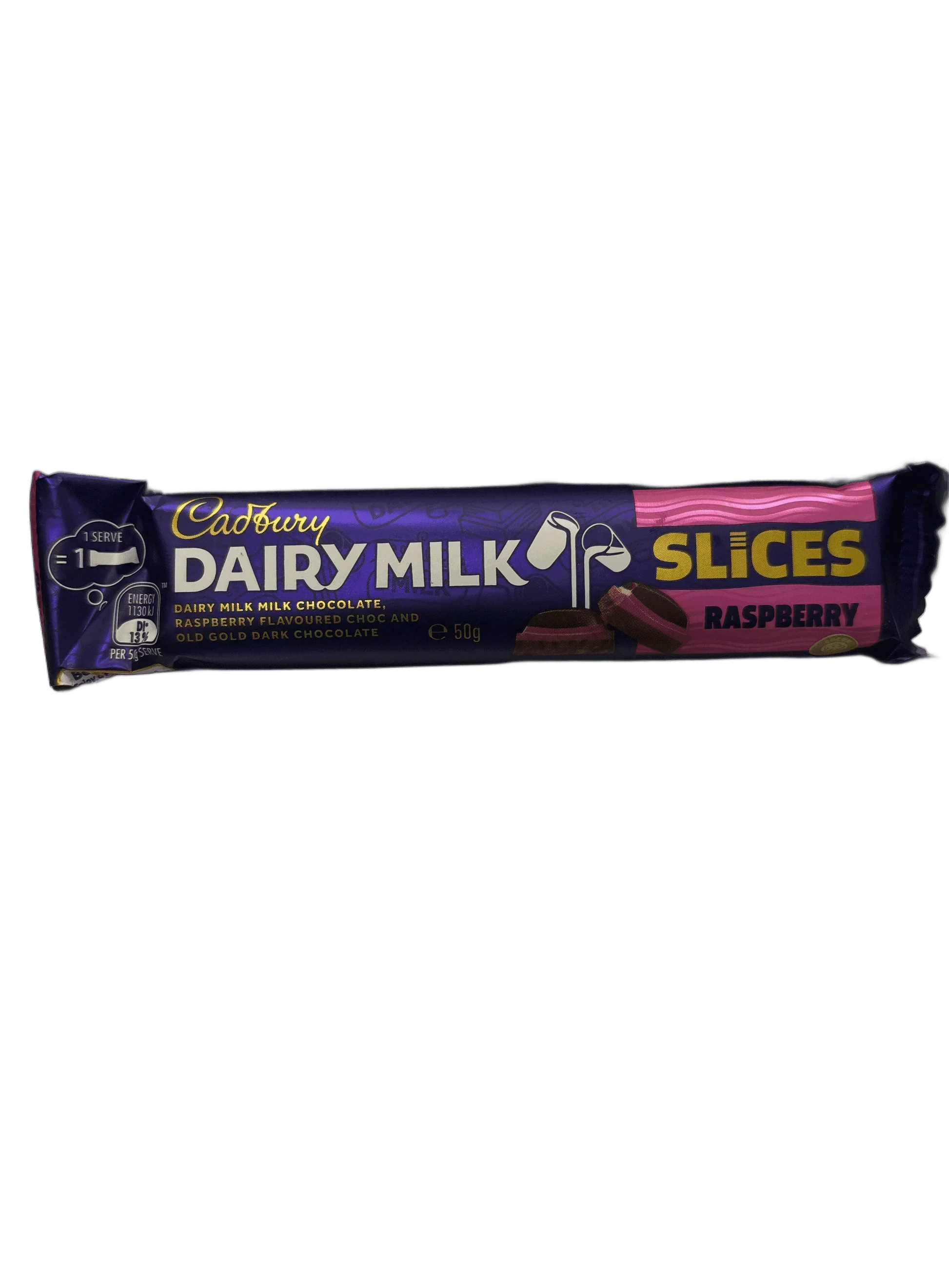 Cadbury Dairy Milk Slices Raspberry Milk Chocolate 50G - www.Shopthatapp.com