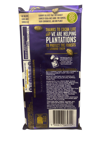 Cadbury Dairy Milk Marvellous Creations Jelly Popping Candy Beanies Chocolate Bar 190G - www.Shopthatapp.com