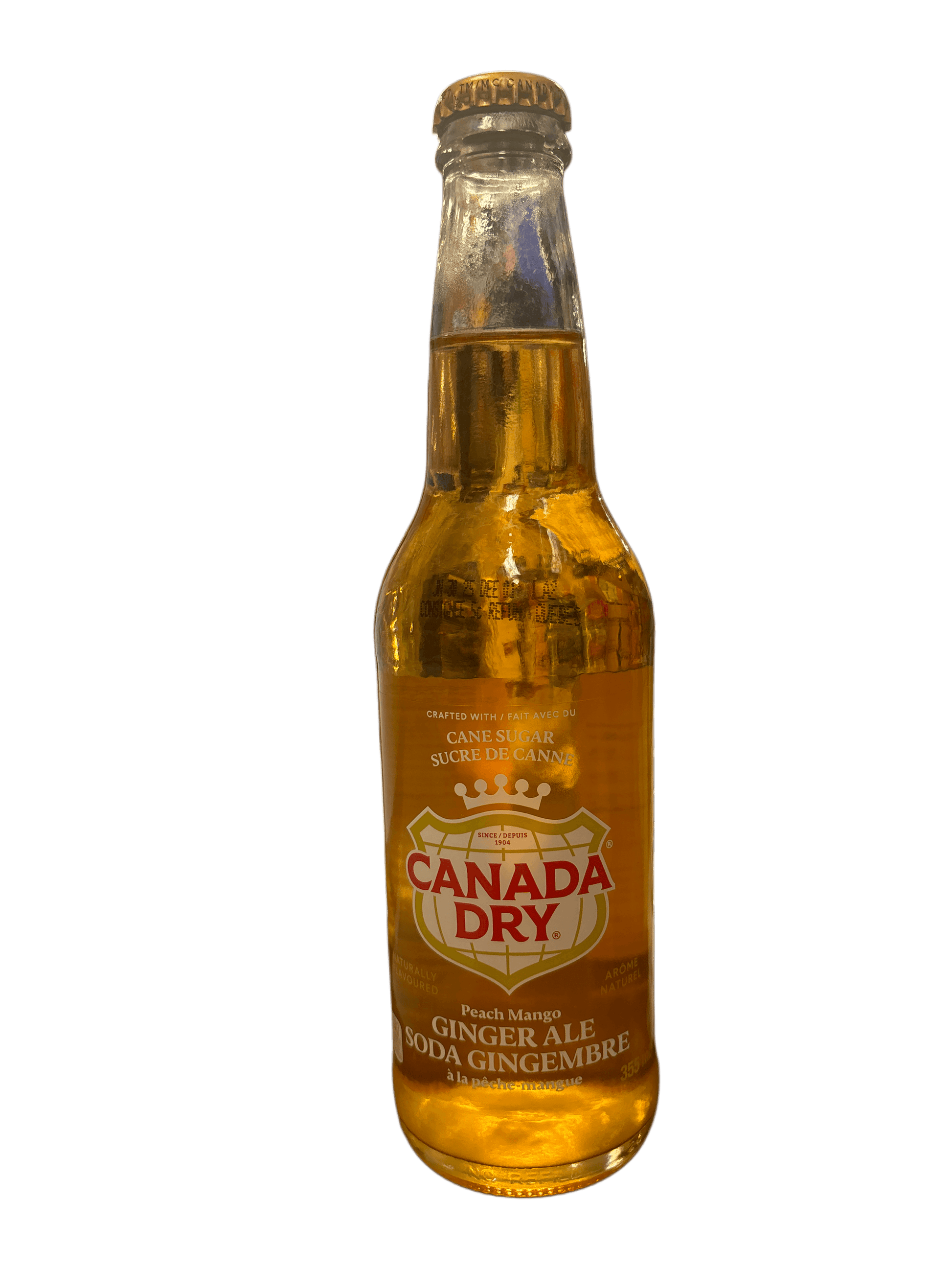 Canada Dry Cane Sugar Peach Mango Ginger Ale Soda Glass Bottle 355ML - www.Shopthatapp.com