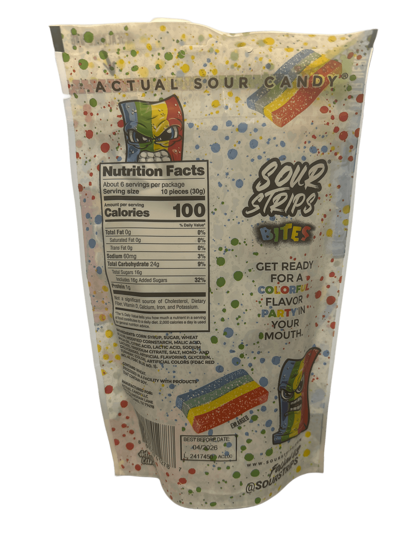 Sour Strips Bites Rainbow 6.35OZ - www.Shopthatapp.com