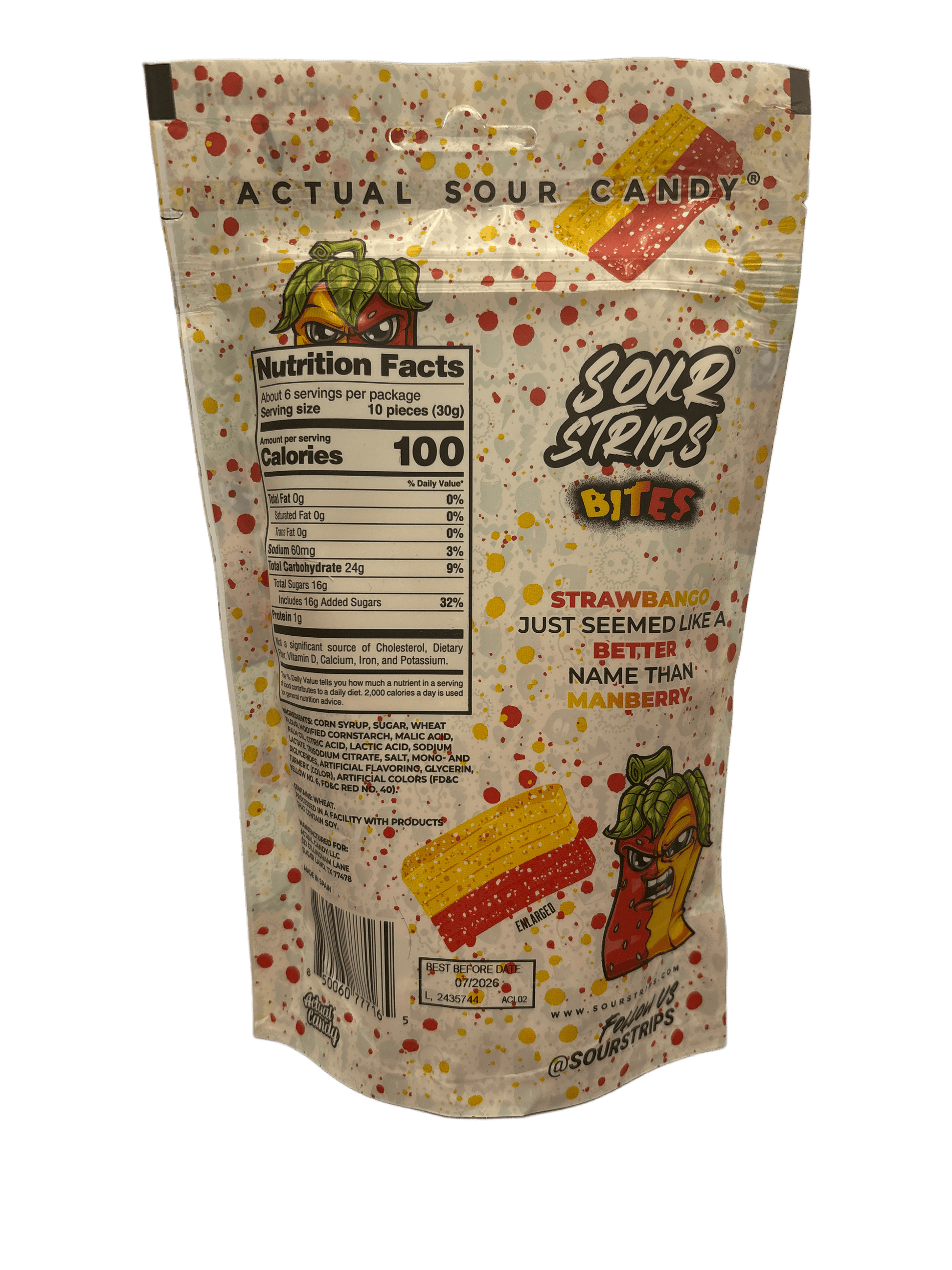 Sour Strips Bites Strawbango 6.35OZ - www.Shopthatapp.com