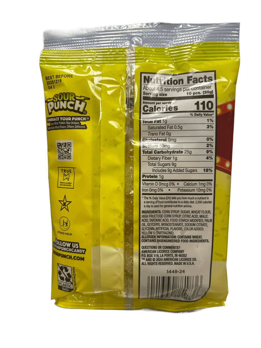 Sour Punch Bites Banana Roulette Candy Bag 5OZ - U.S Edition - www.Shopthatapp.com