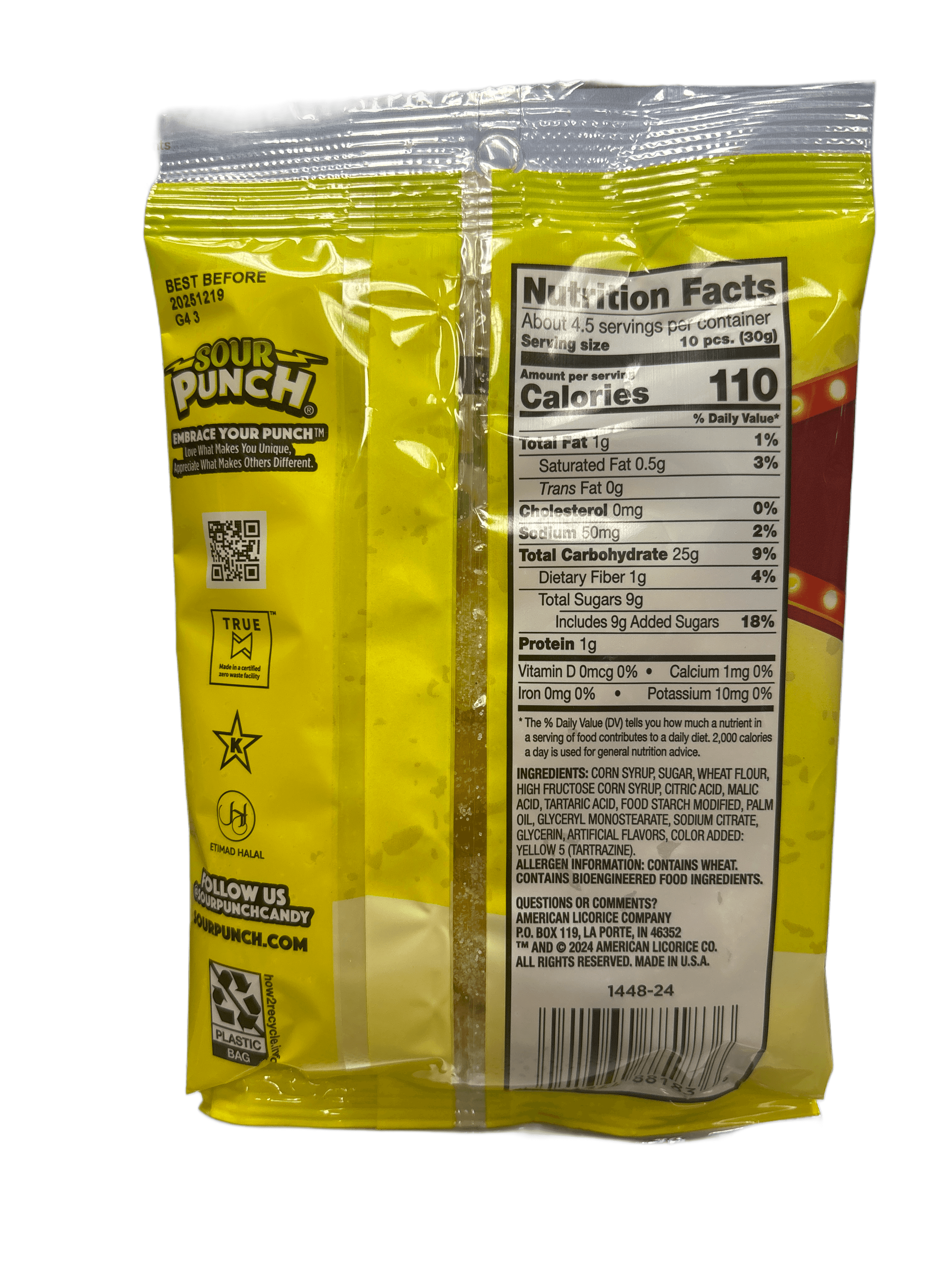 Sour Punch Bites Banana Roulette Candy Bag 5OZ - U.S Edition - www.Shopthatapp.com