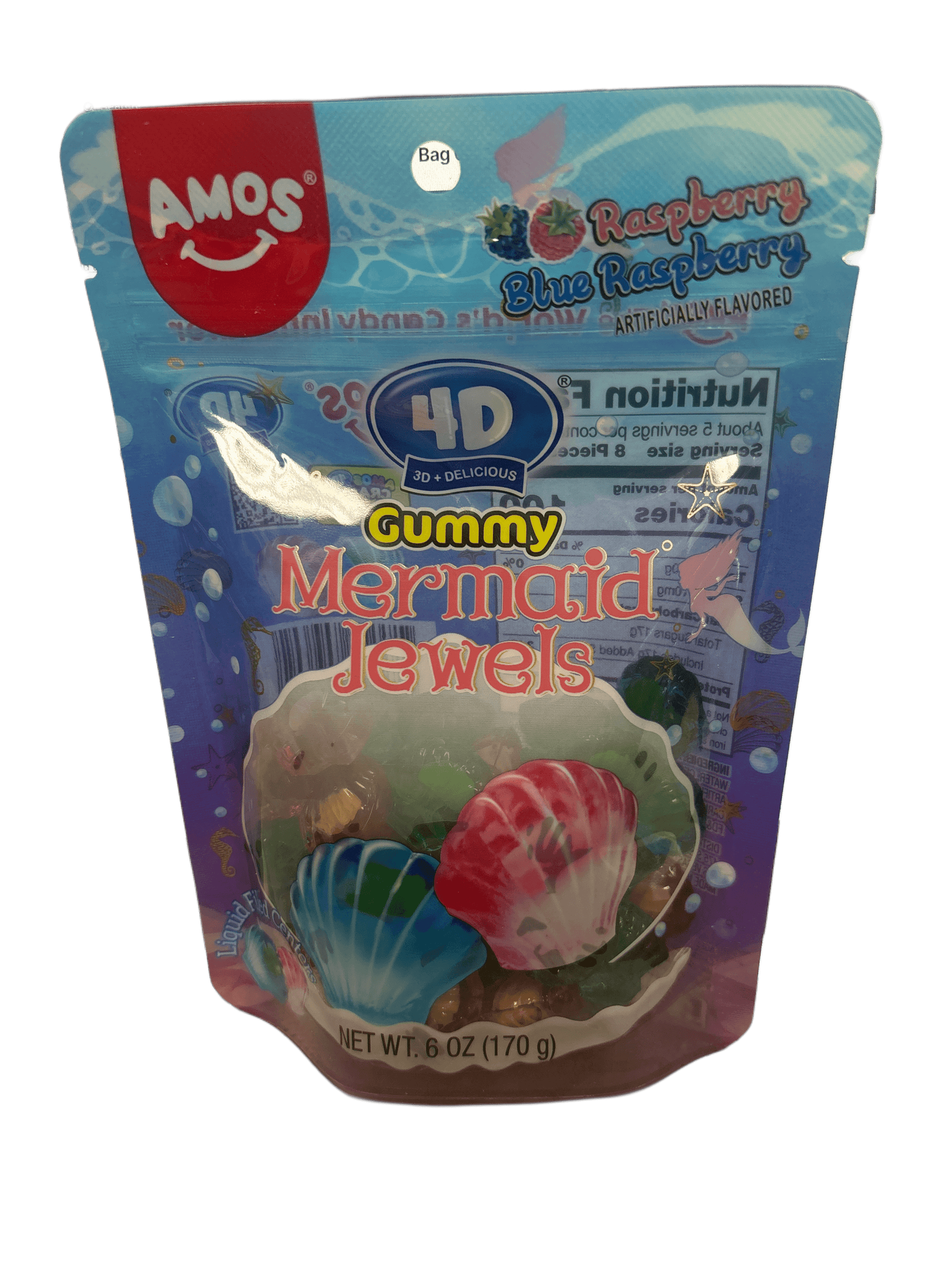 AMOS 4D Gummy Mermaid Jewels Candy Bag 6OZ - www.Shopthatapp.com