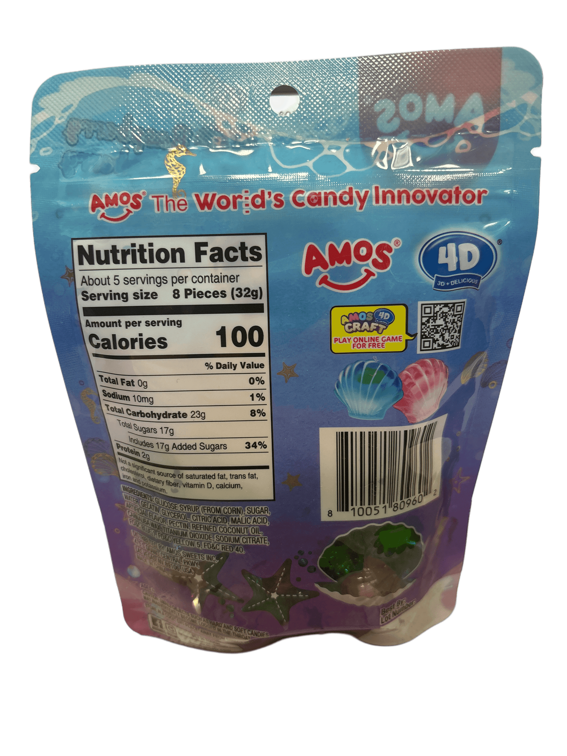 AMOS 4D Gummy Mermaid Jewels Candy Bag 6OZ - www.Shopthatapp.com